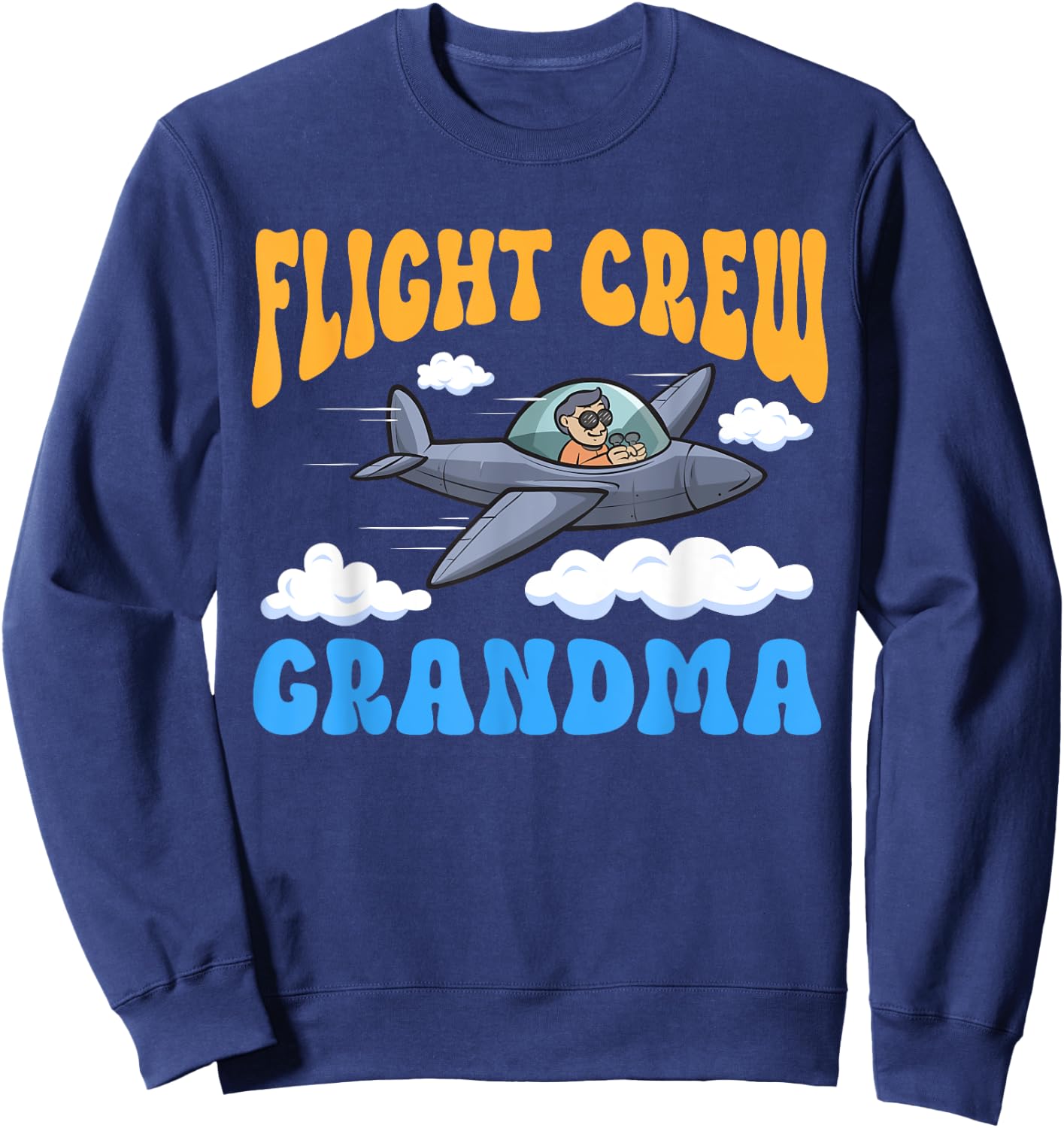 Aircraft Birthday Pilot Flight Crew Grandma Birthday Sweatshirt - Sweatshirt | Navy