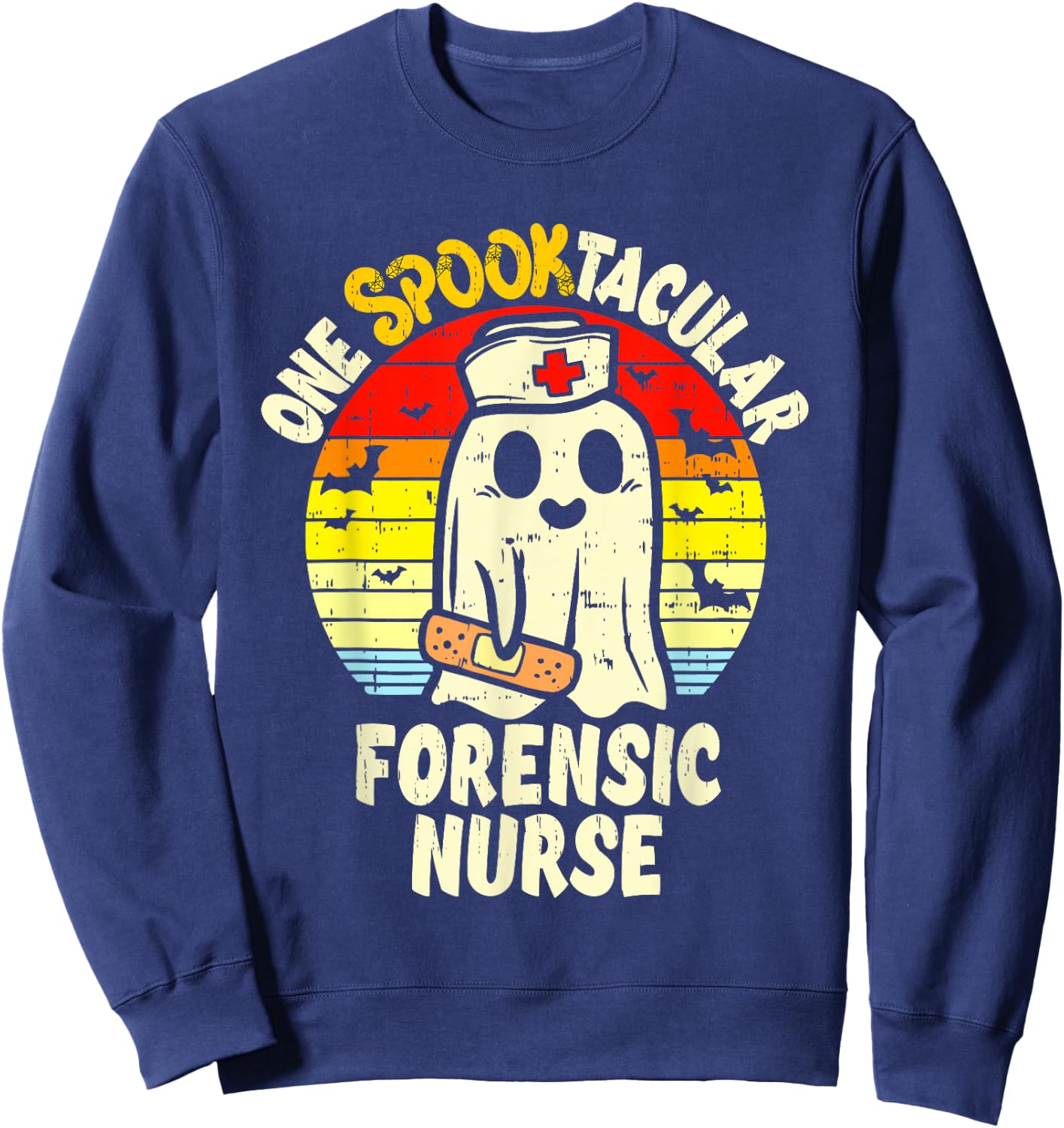 One Spooktacular Forensic Nurse Halloween Ghost Correctional Sweatshirt - Sweatshirt | Navy