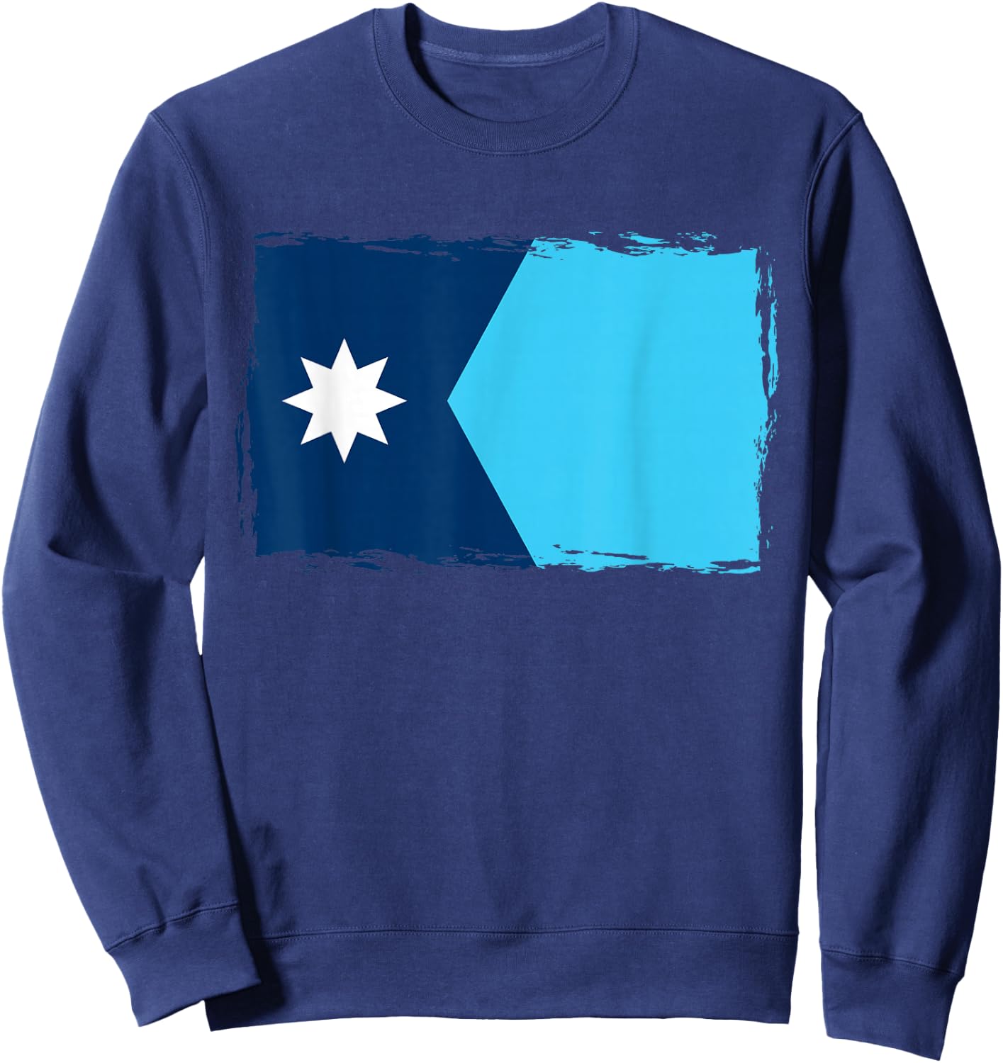 New Minnesota State Flag MN Retro Vintage Grunge Distressed Sweatshirt - Sweatshirt | Navy