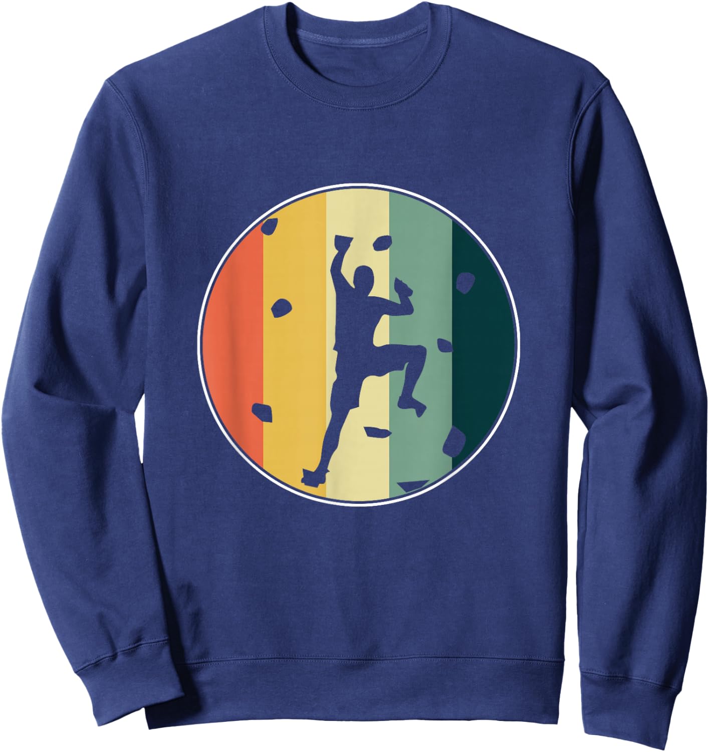 Retro Wall Climber Rock Mountain Climbing Bouldering Gift Sweatshirt - Sweatshirt | Navy