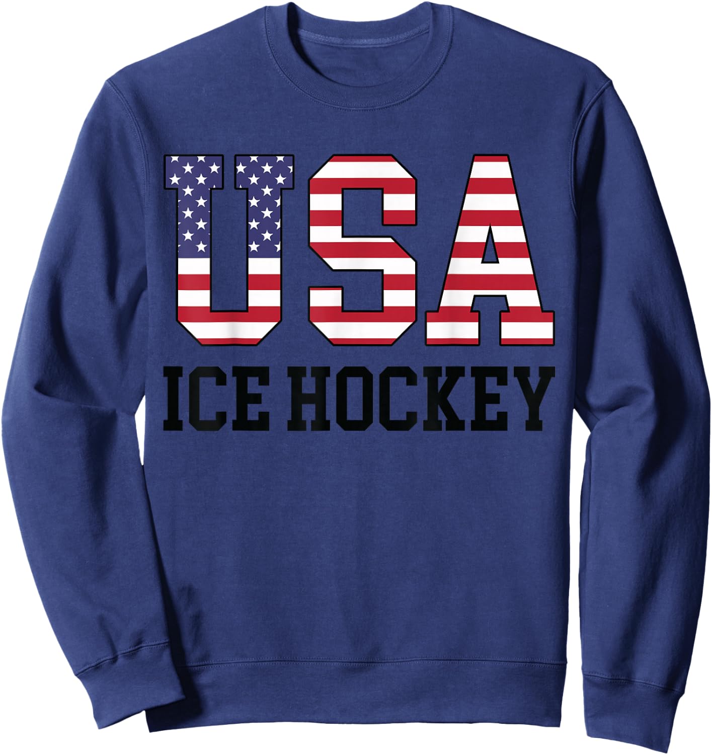 USA Flag Hockey Player - American USA Ice Hockey Sweatshirt - Sweatshirt | Navy