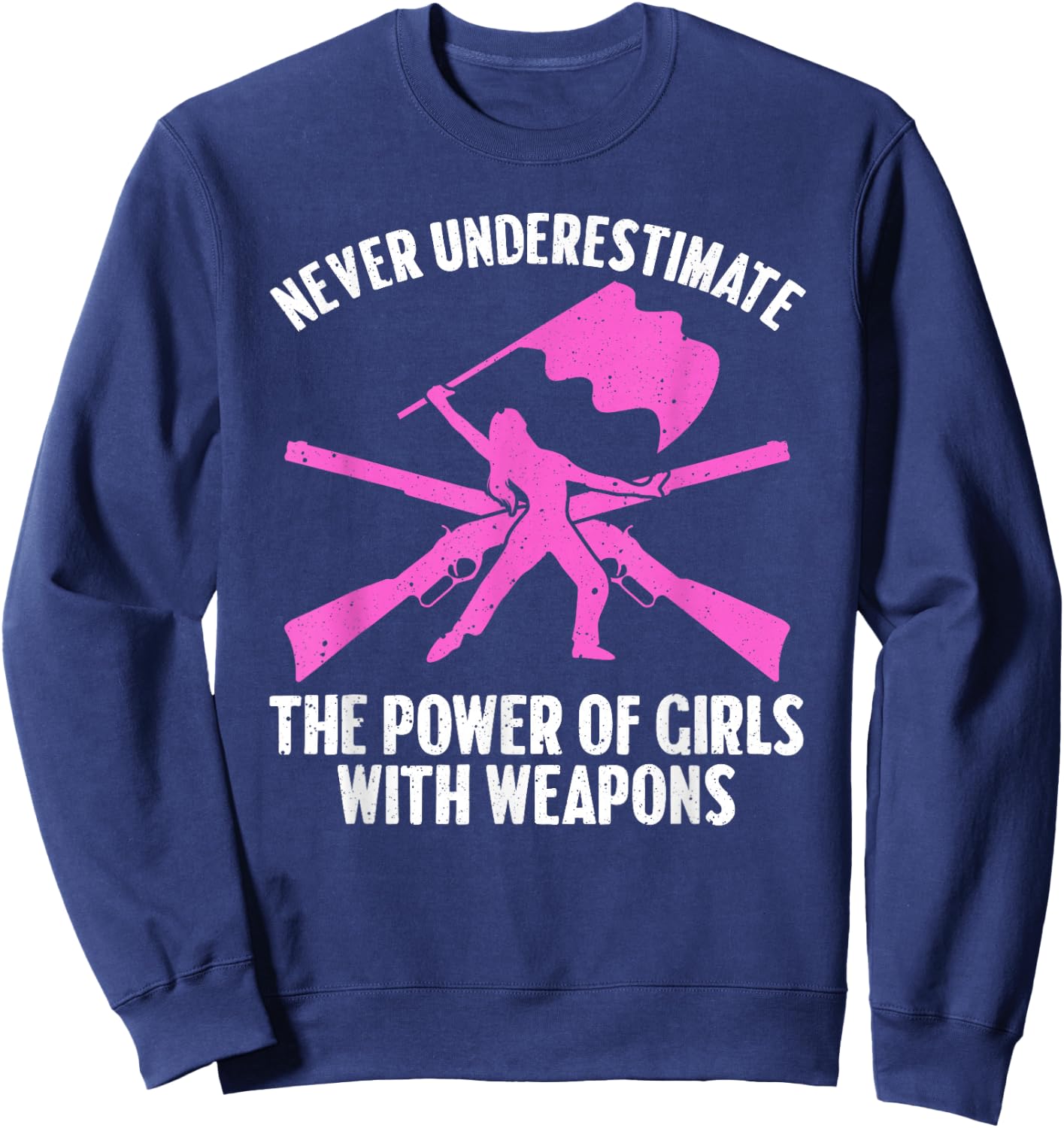 Funny Color Guard Art Girls Rifle Flag Colorguard Sweatshirt - Sweatshirt | Navy