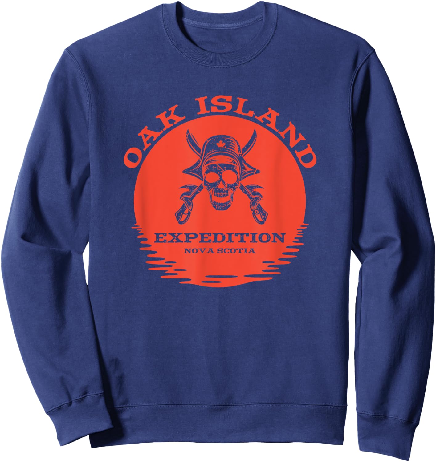 Oak Island Expedition Funny Vintage Canadian Pirate Treasure Sweatshirt - Sweatshirt | Navy