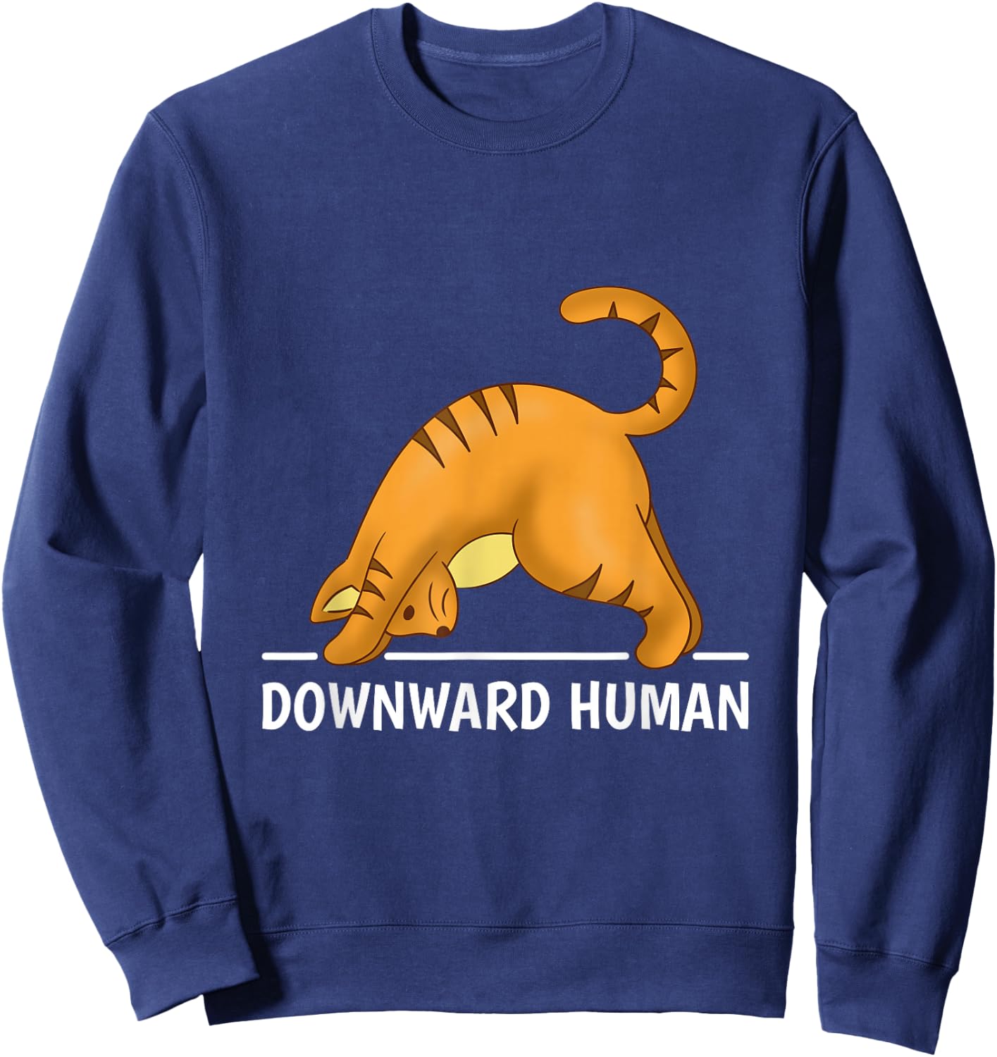 Downward Human Cat Sweatshirt - Sweatshirt | Navy