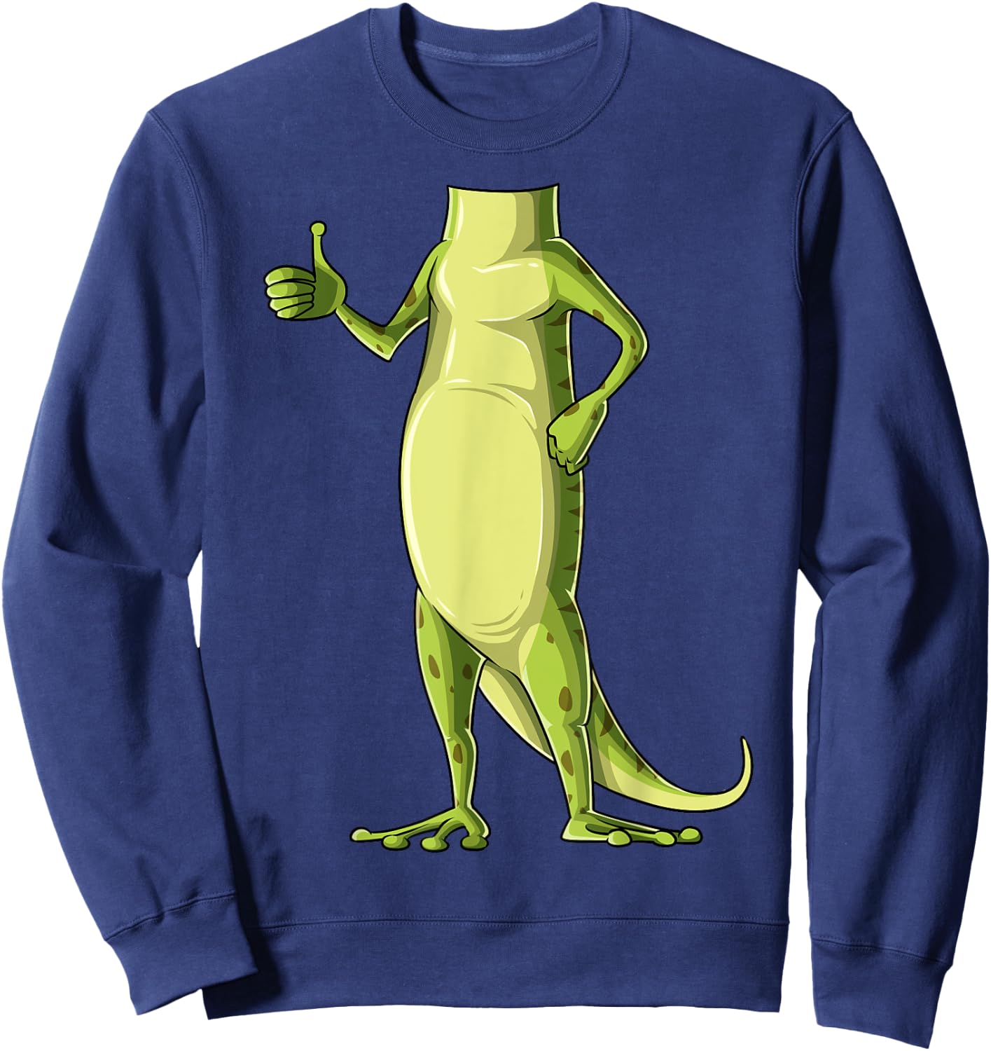 Easy Gecko Costume Gecko Body Headless Gecko Costume Sweatshirt - Sweatshirt | Navy