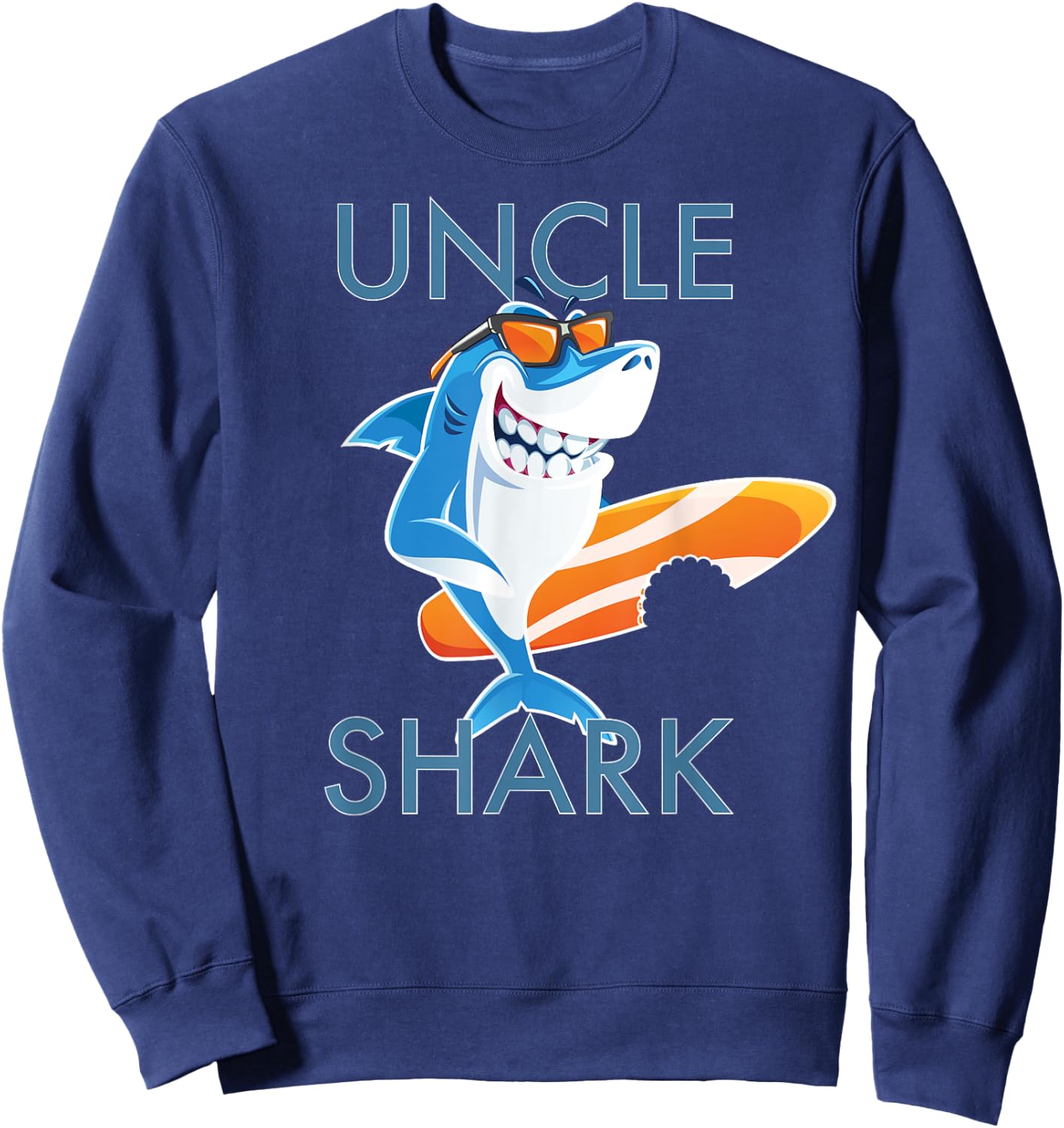 Cool Uncle Shark Family Matching Holidays Sweatshirt - Sweatshirt | Navy