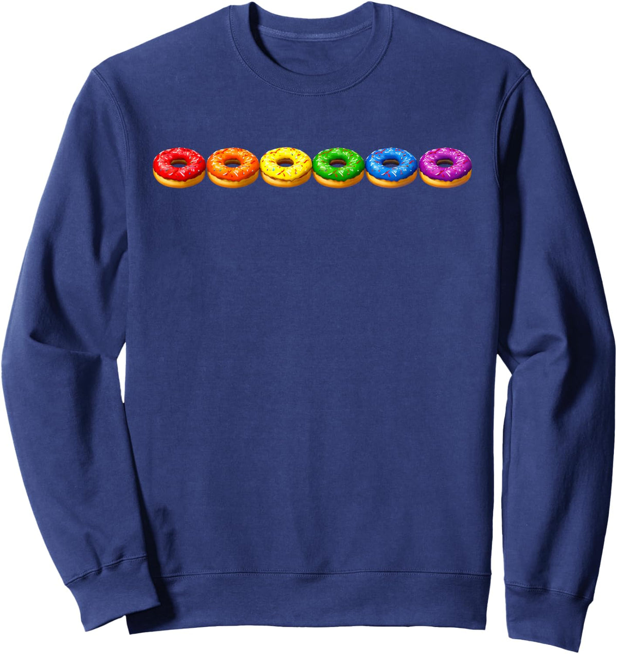 Gay Pride Month Donuts LGBT Rainbow Flag LGBTQ Flag Queer Sweatshirt - Sweatshirt | Navy