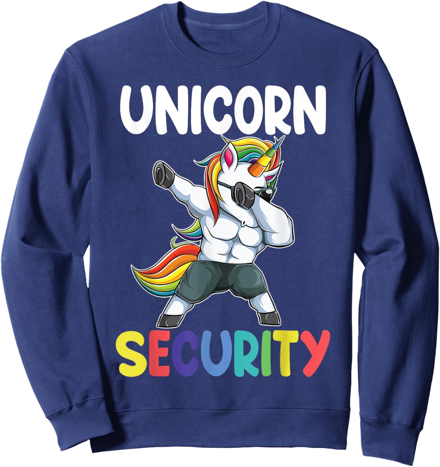 Unicorn Security Dad Mom Daughter Adult unicorn costume gift Sweatshirt - Sweatshirt | Navy