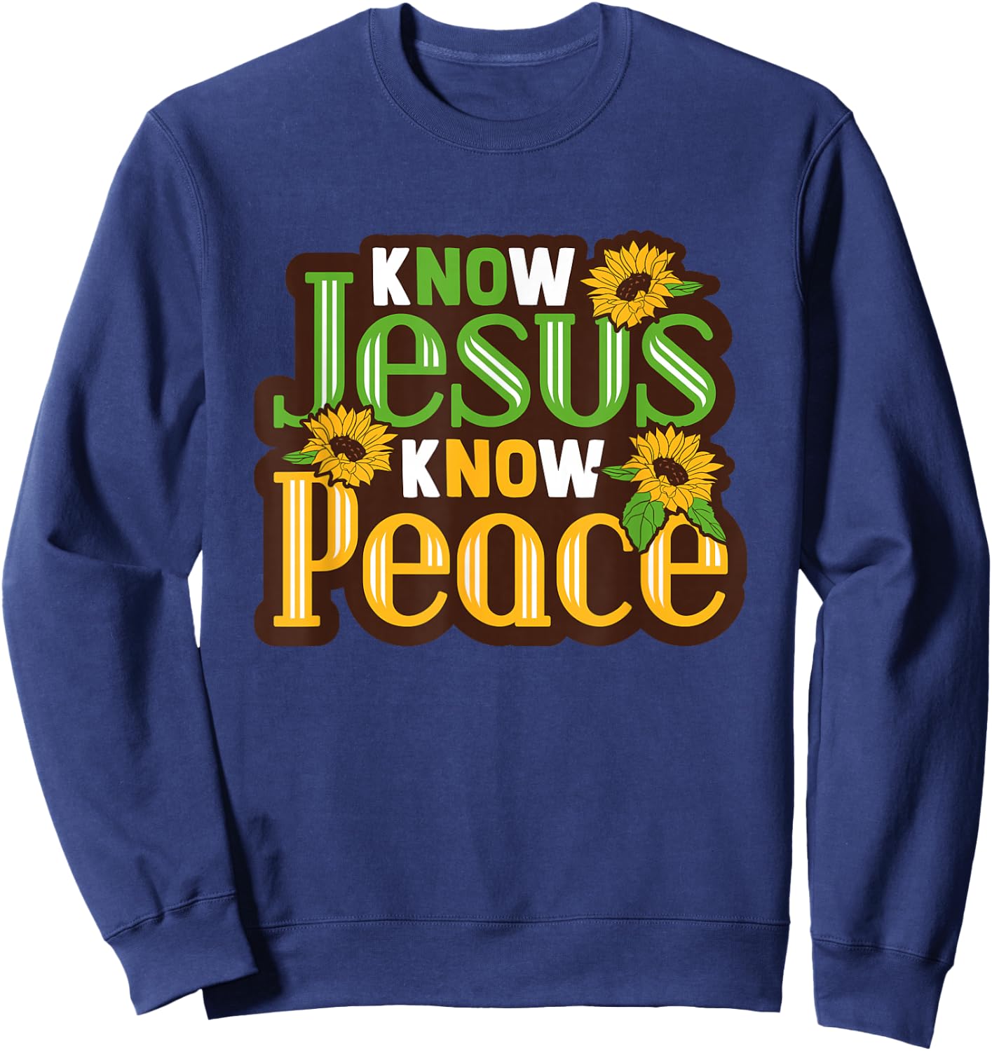 Biblicial Bible "No Jesus No Peace" Christ for Bible Student Sweatshirt - Sweatshirt | Navy