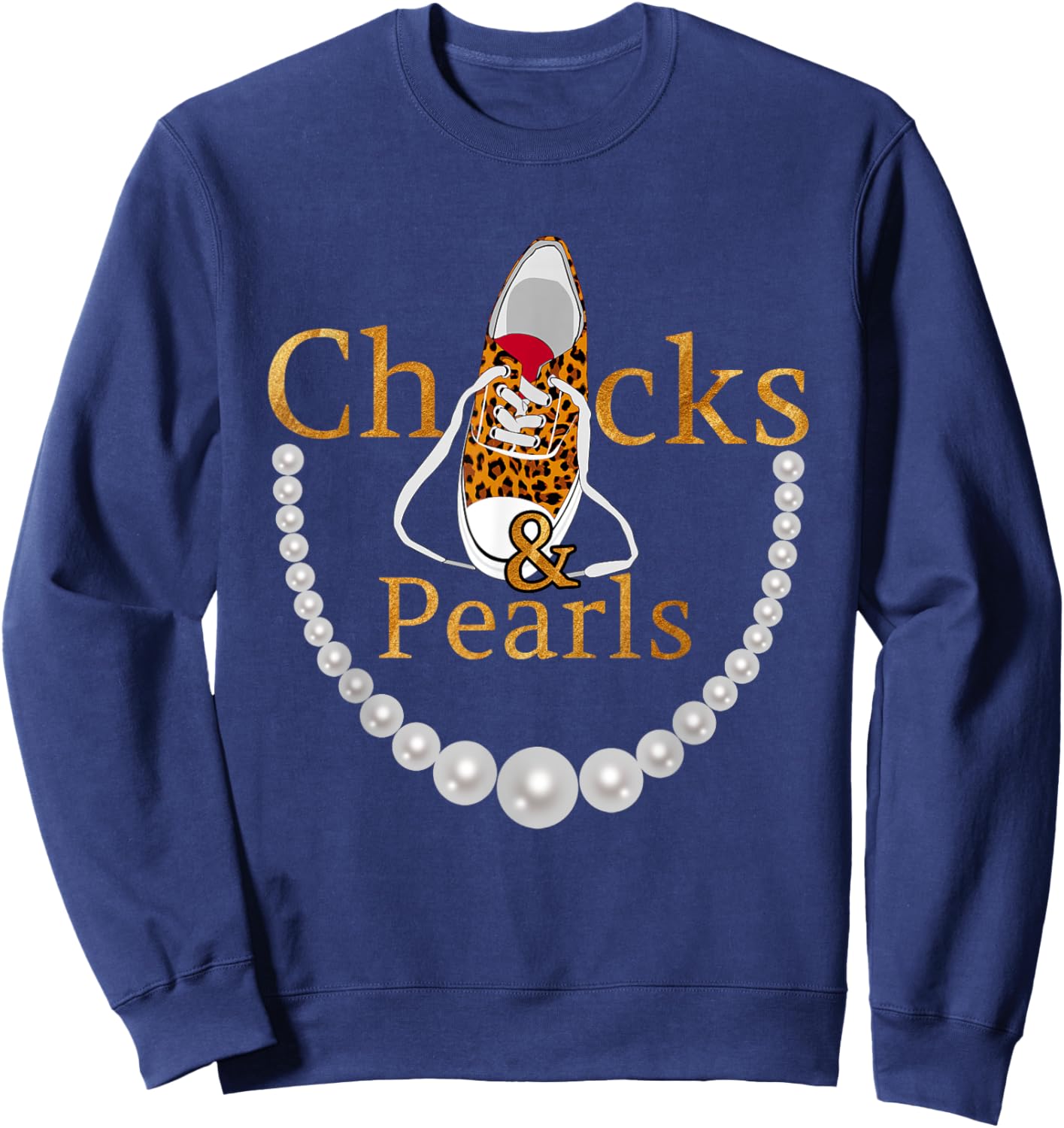 Chucks and Pearls 2021 leopard Sweatshirt - Sweatshirt | Navy