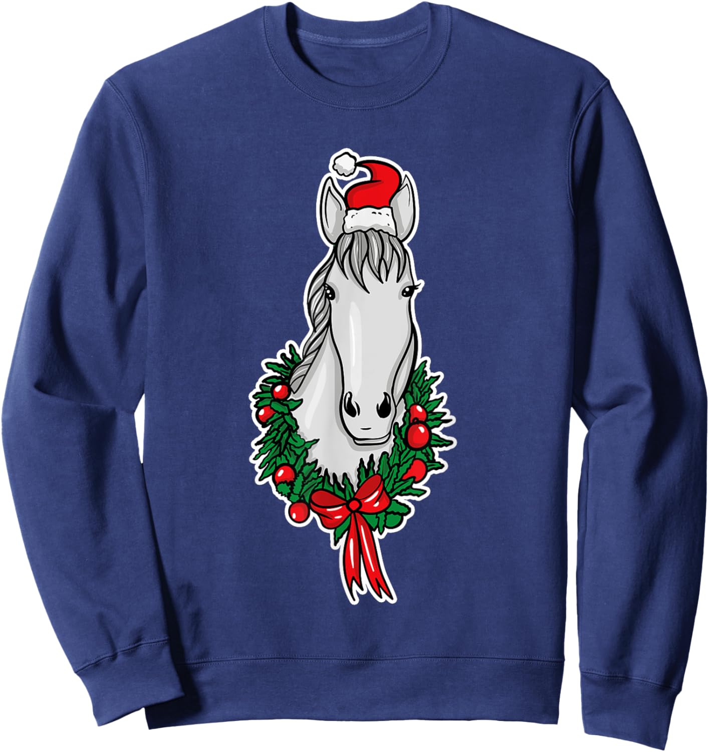 Funny Christmas Horse Lover Gifts Horse Rider Love Gift Sweatshirt - Sweatshirt | Navy