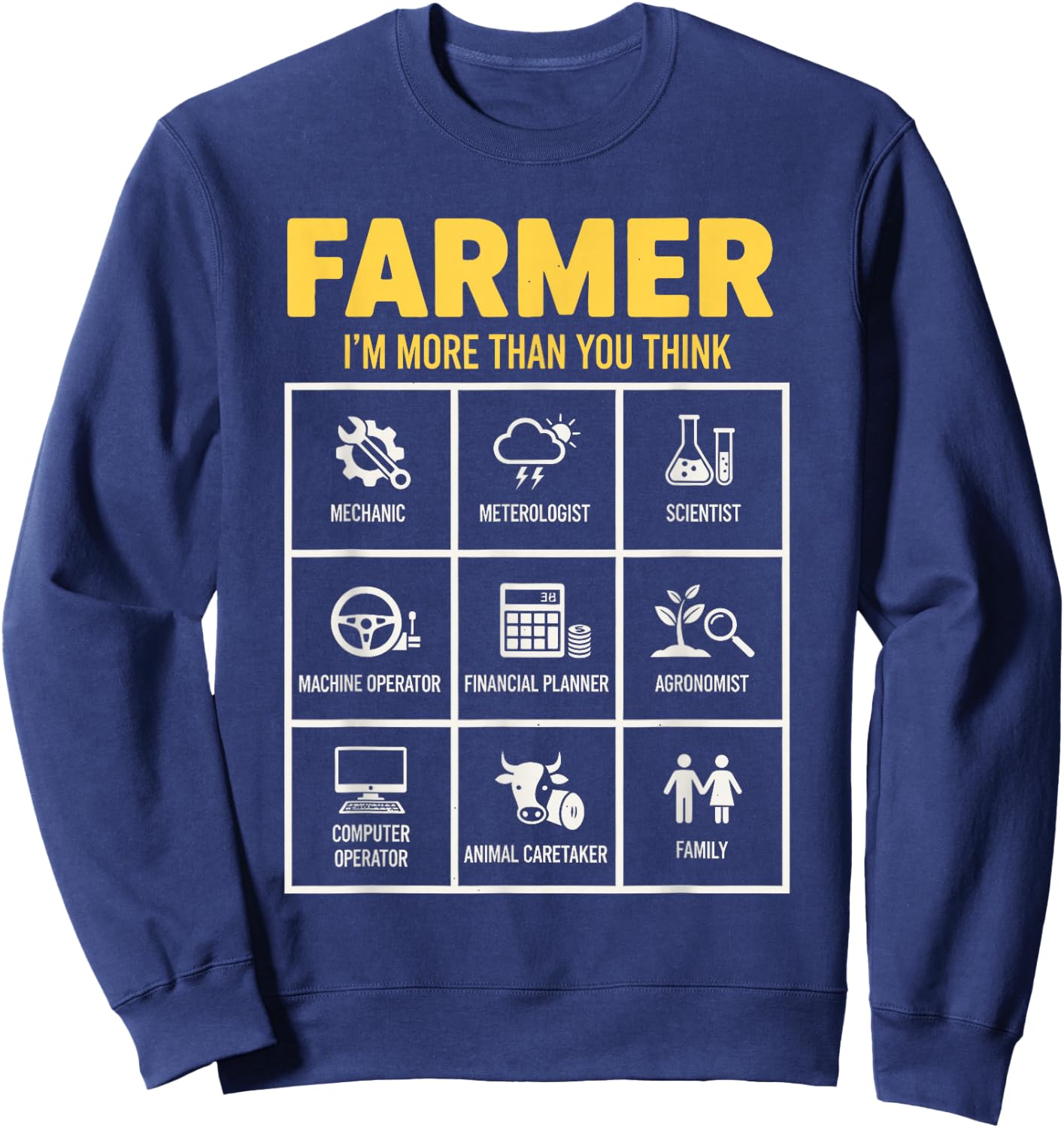 Farmer I'm More Than You Think Farm Farming Sweatshirt - Sweatshirt | Navy