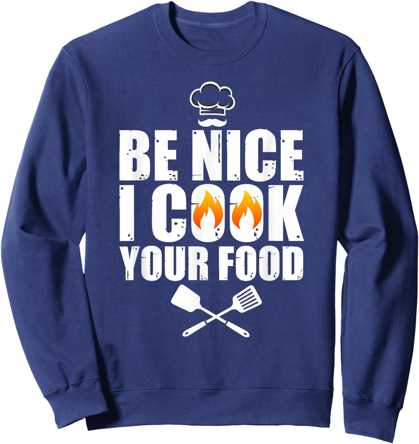 Funny Chef Art Women Restaurant Cooking Food Lover Sweatshirt - Sweatshirt | Navy