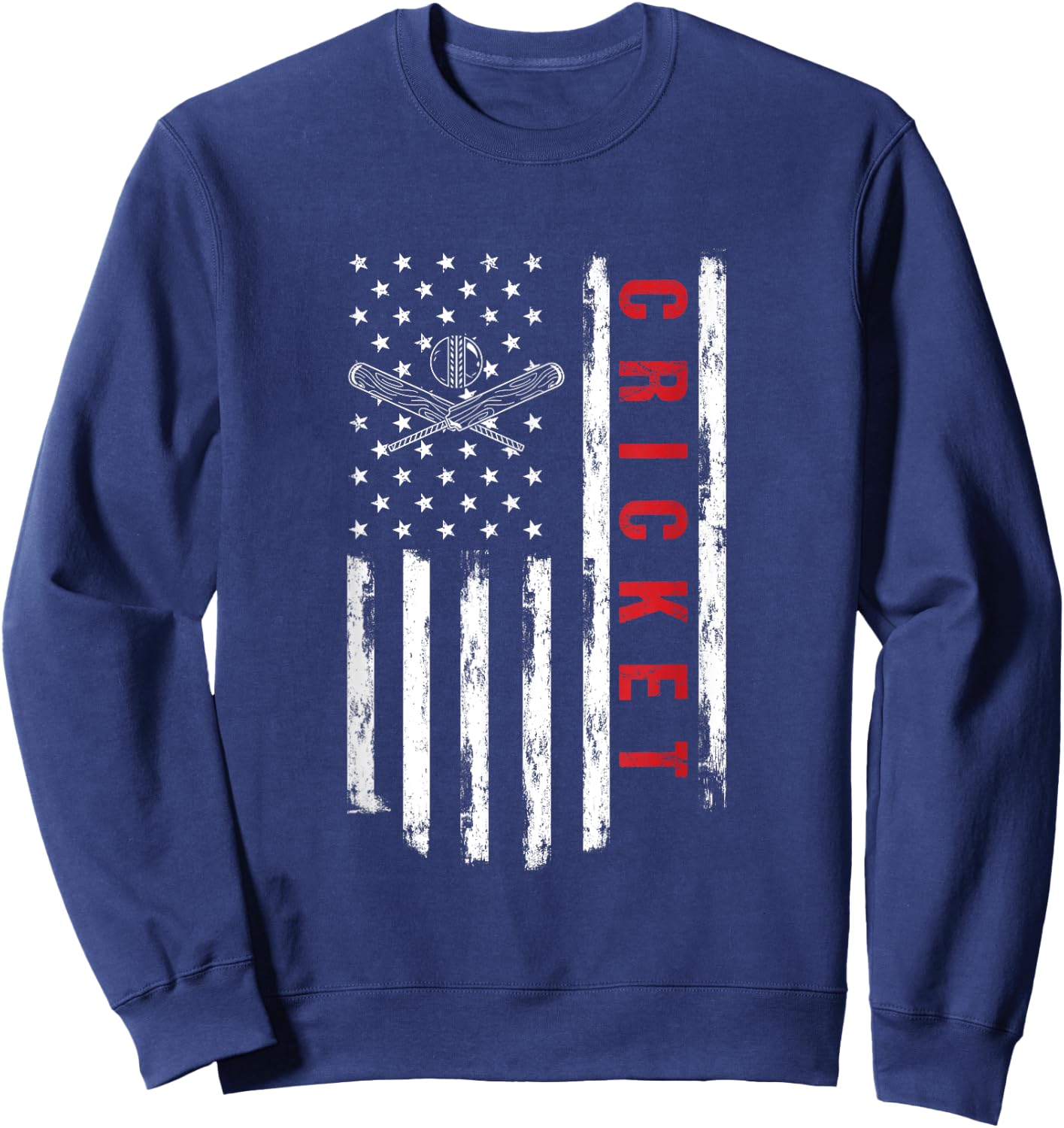 Cricket Player US American Flag Cricketer Bowler Men Sweatshirt - Sweatshirt | Navy