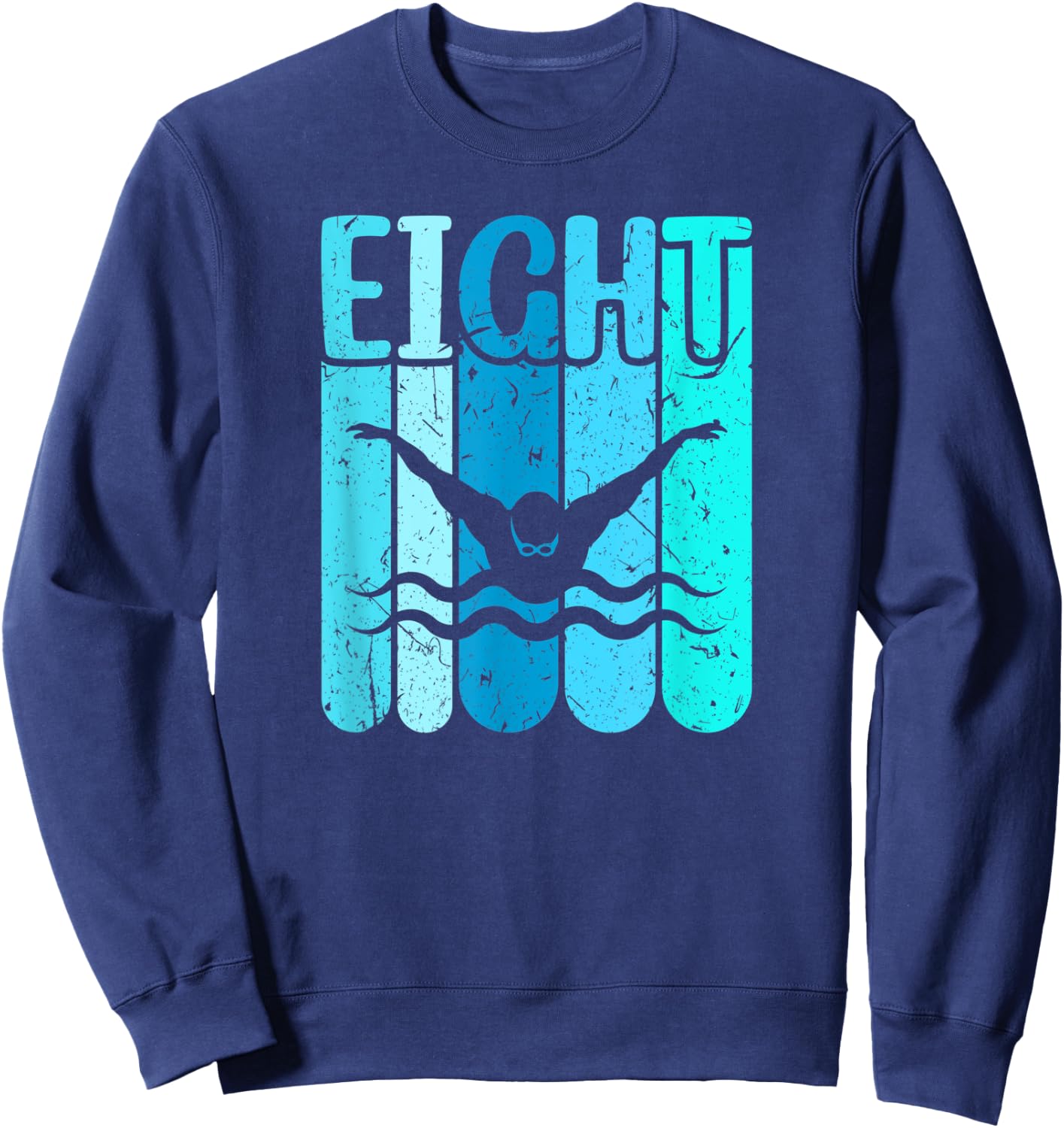 Swimmer 8th Birthday Swimming Sweatshirt - Sweatshirt | Navy
