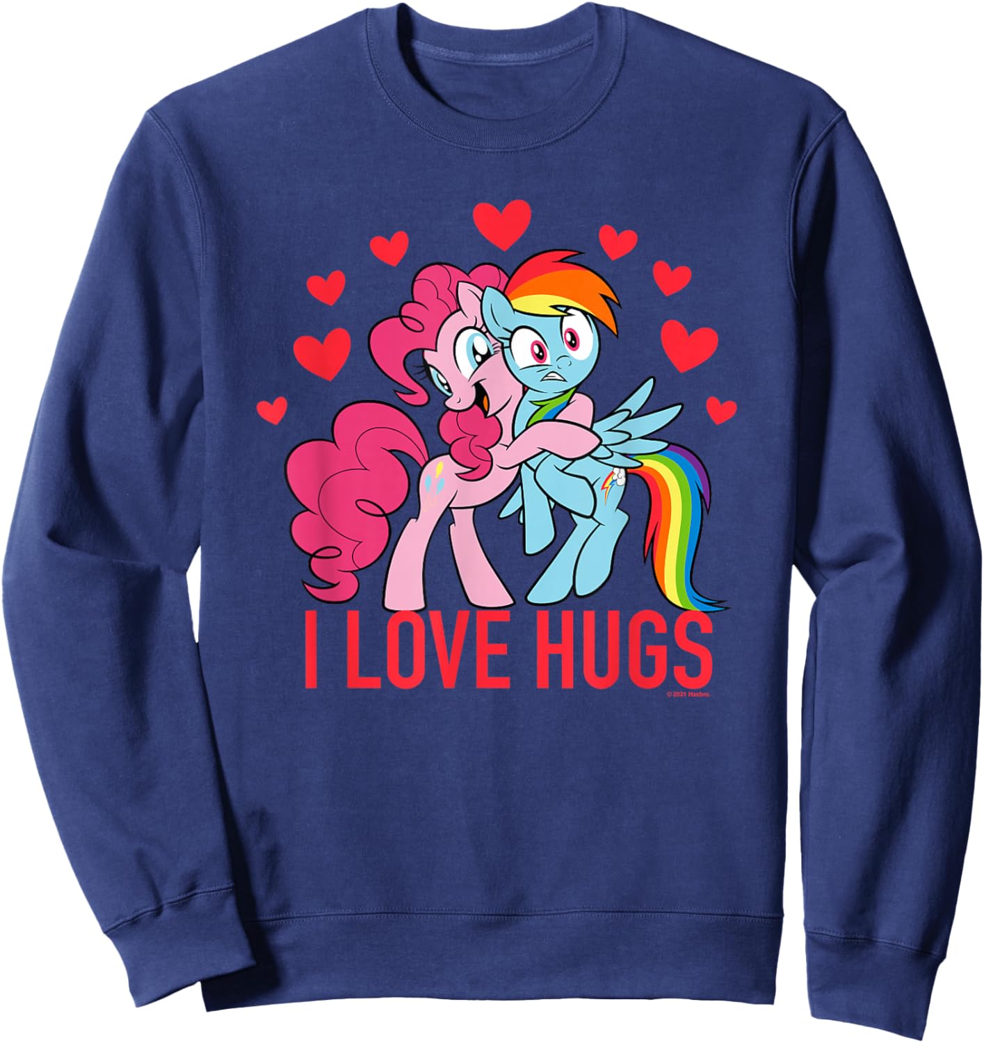 My Little Pony Valentine's Day Pinkie Pie Rainbow Dash Hugs Sweatshirt - Sweatshirt | Navy