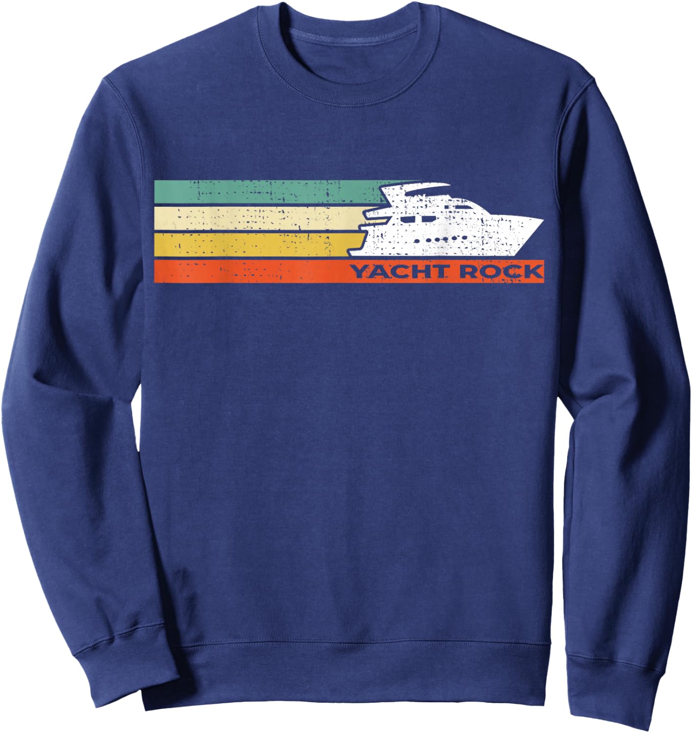 Distressed Retro Yacht Rock Sweatshirt - Sweatshirt | Navy