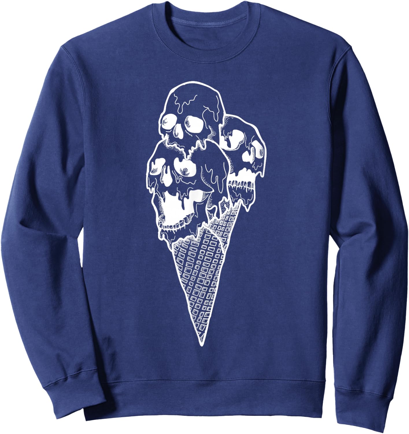 Creepy Skulls Icecream Horror Halloween Design Sweatshirt - Sweatshirt | Navy
