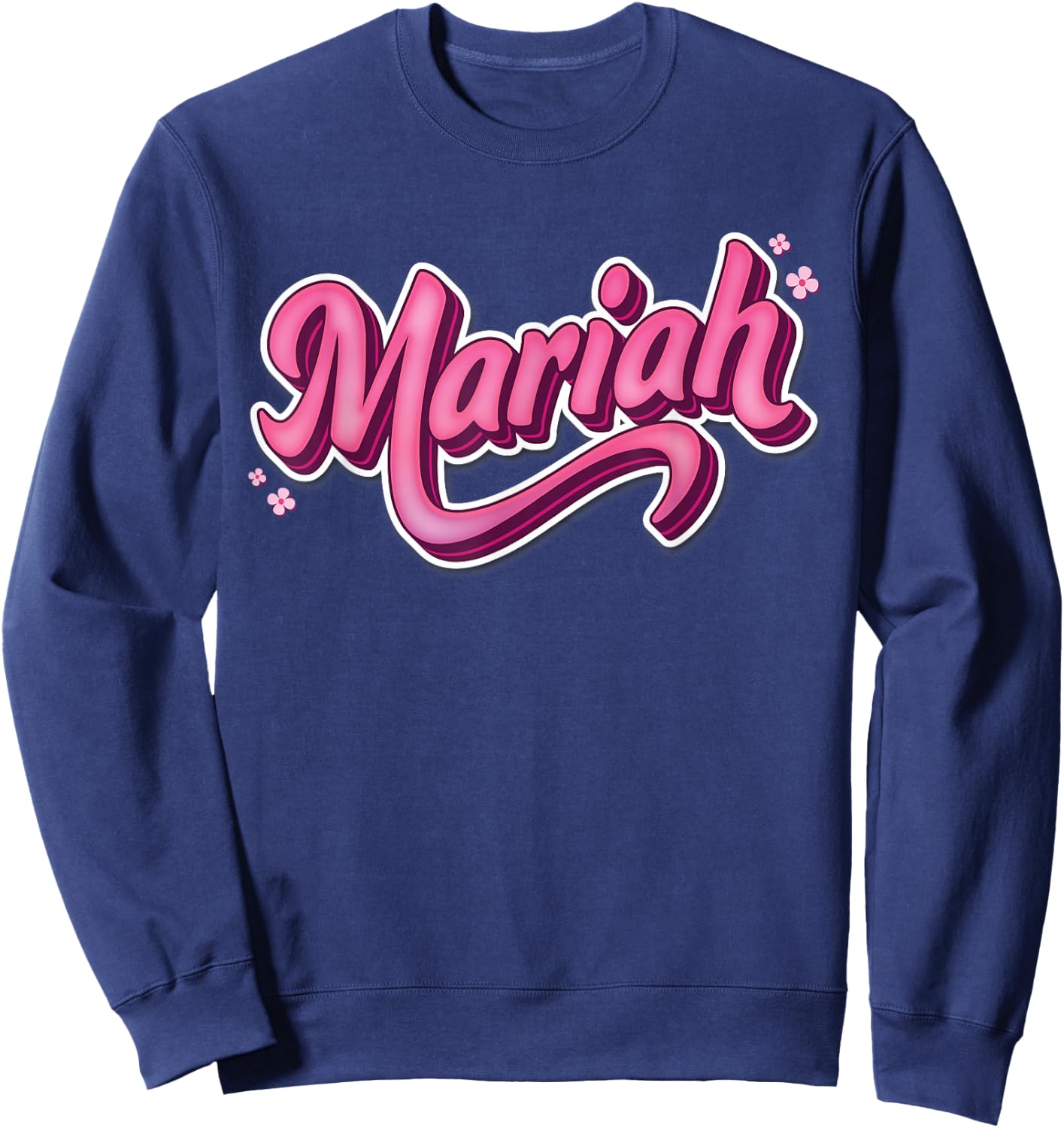 Mariah First Name Girl Vintage Style 70s 80s Personalized Sweatshirt - Sweatshirt | Navy
