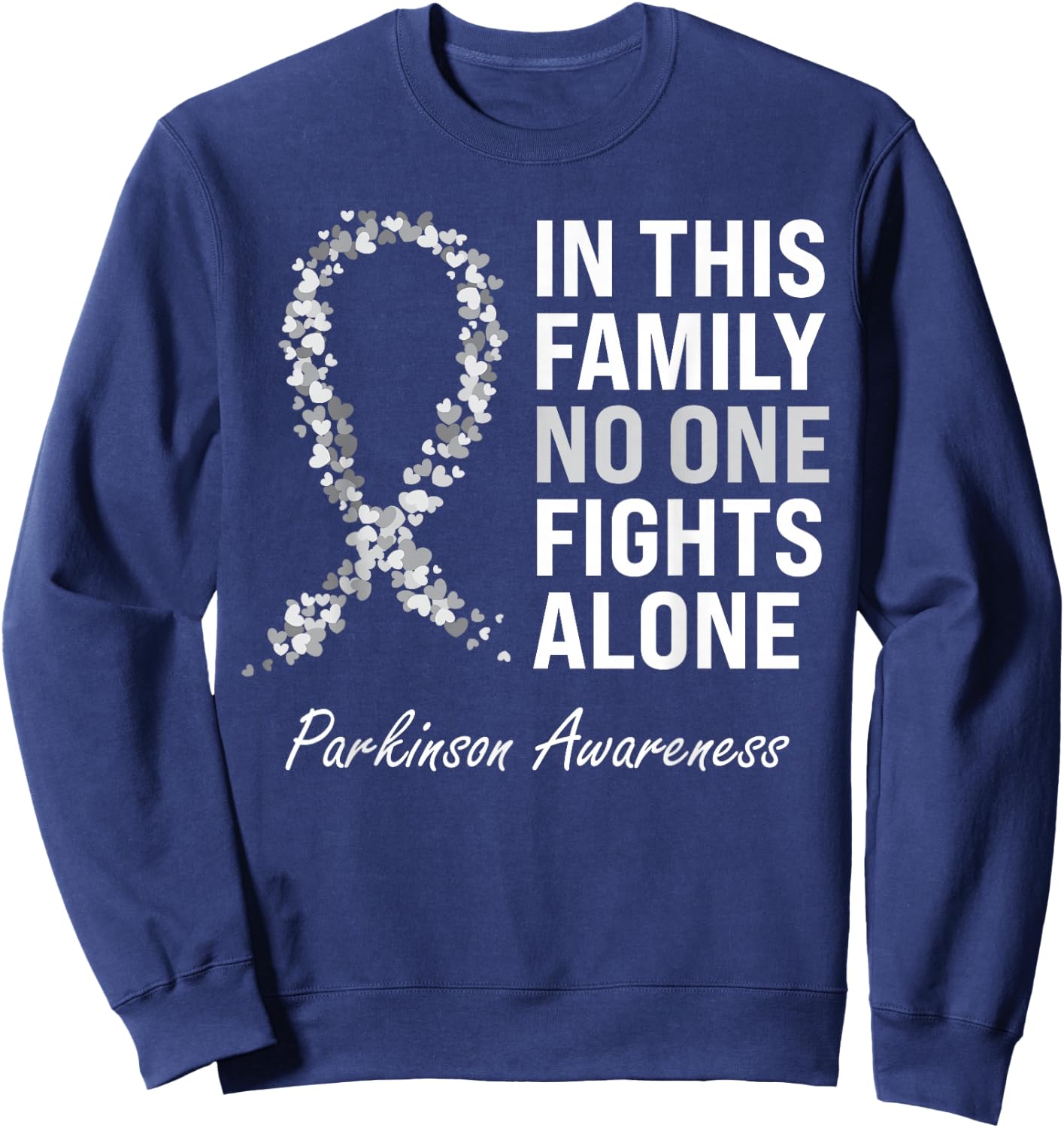 Parkinson Awareness Gray Ribbon Small Sweatshirt - Sweatshirt | Navy