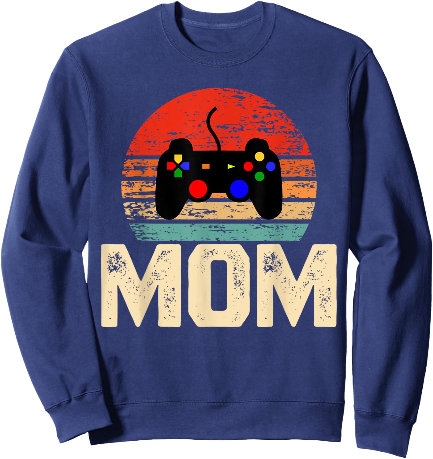 Video Game Controller Retro Vintage Video Gamer Mom Sweatshirt - Sweatshirt | Navy