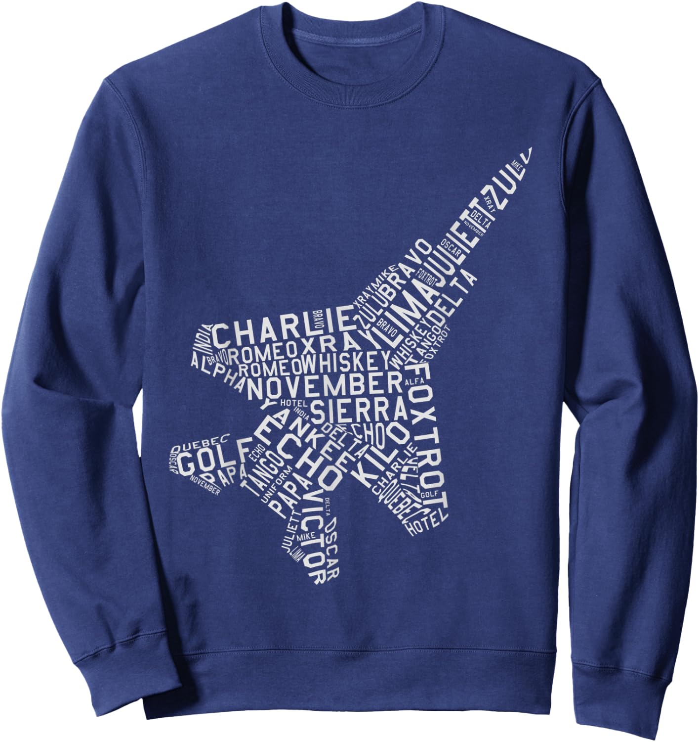 Jet Fighter Airplane Phonetic Alphabet Avgeek Pilot Sweatshirt - Sweatshirt | Navy