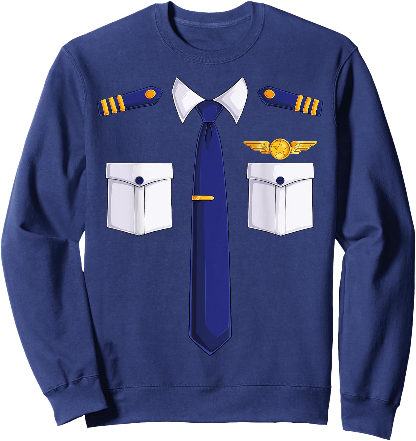 Funny Pilot Costume Airplane Kids Women Men Boys Halloween Sweatshirt - Sweatshirt | Navy