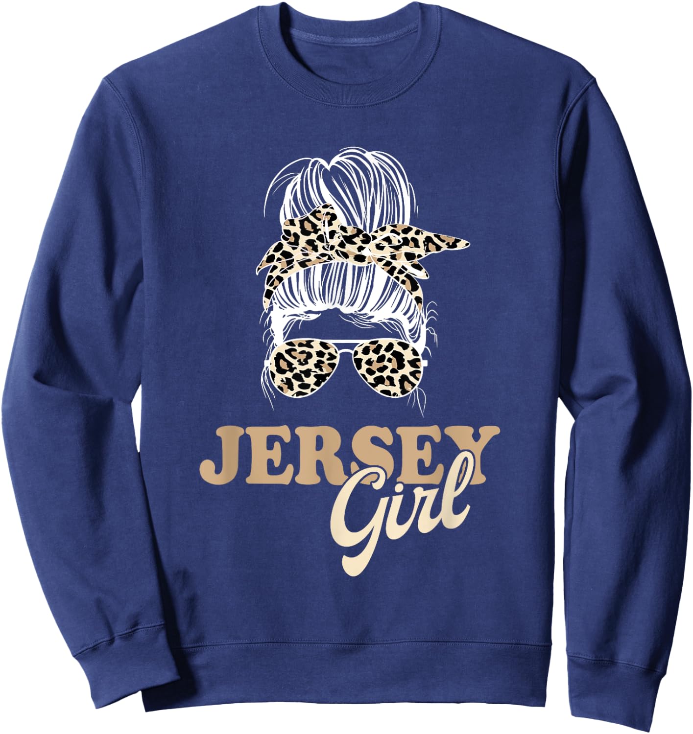 Jersey Girl Messy Bun Sweatshirt - Sweatshirt | Navy