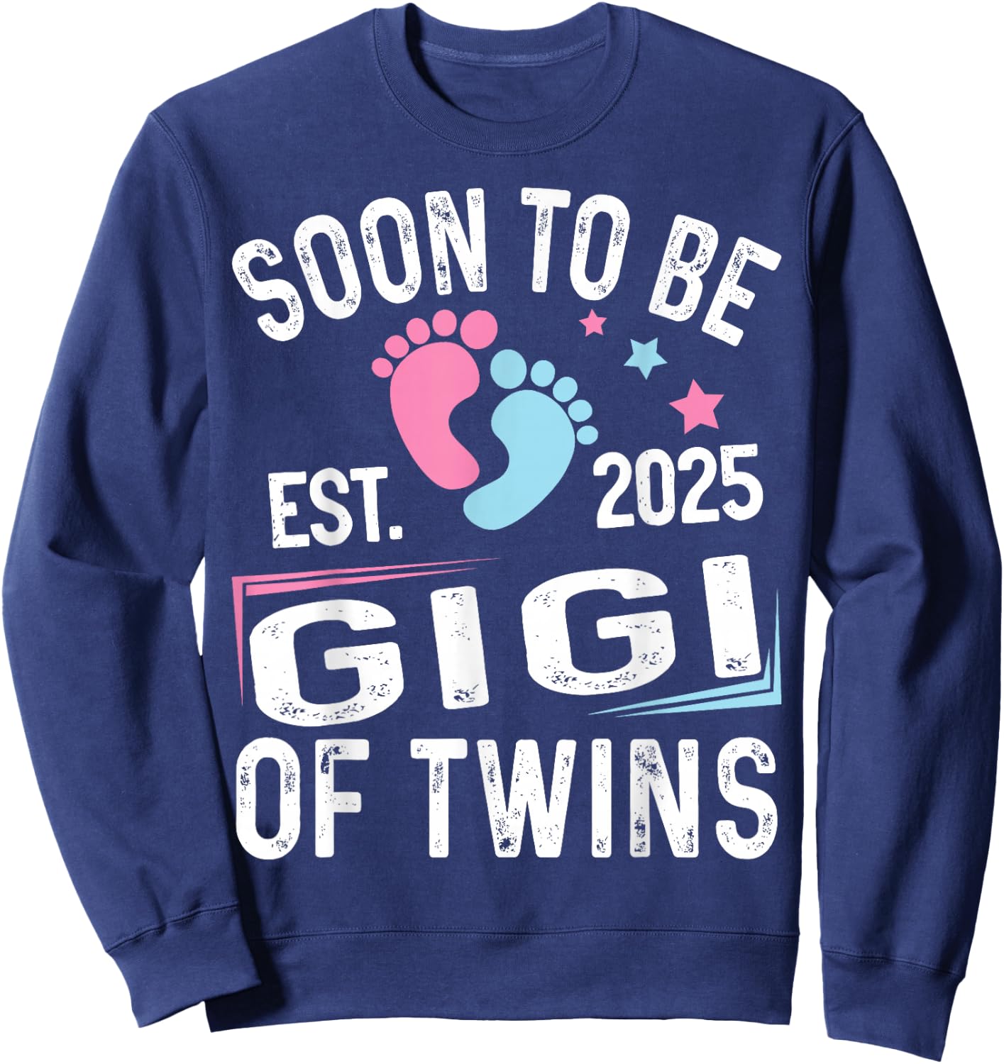 Soon To Be Gigi Of Twins Est. 2025 New Gigi Vintage Sweatshirt - Sweatshirt | Navy