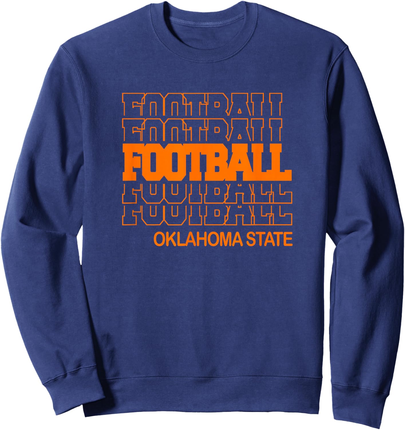 Football Oklahoma State in Modern Stacked Lettering Sweatshirt - Sweatshirt | Navy