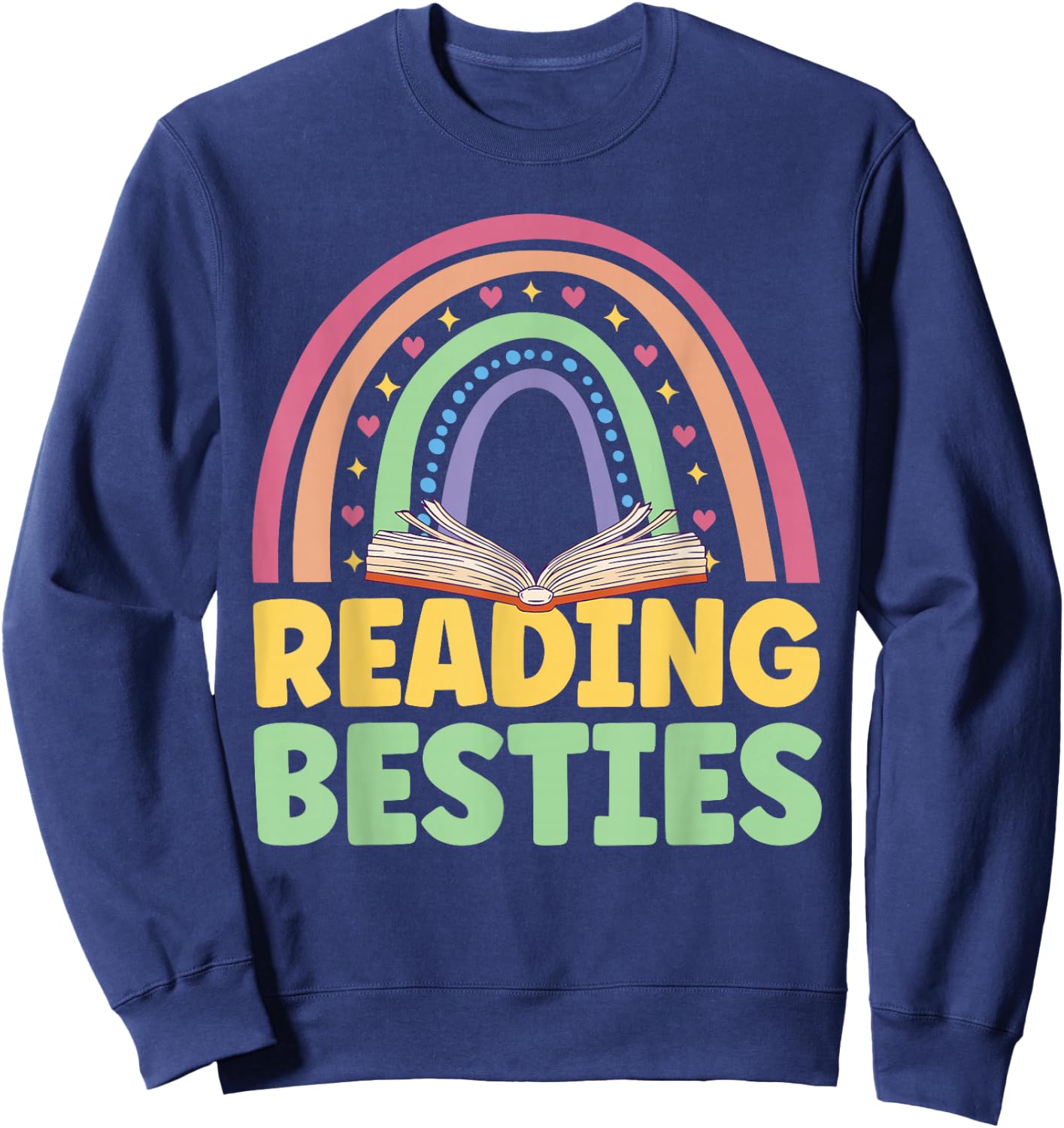 Reading Besties BFF Best Friends Bestie Sweatshirt - Sweatshirt | Navy