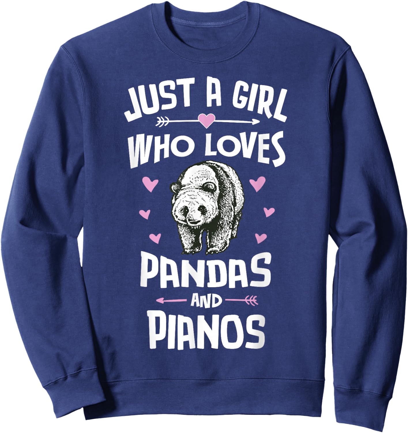 Pandas And Pianos Shirt Gift Girls Women Sweatshirt - Sweatshirt | Navy