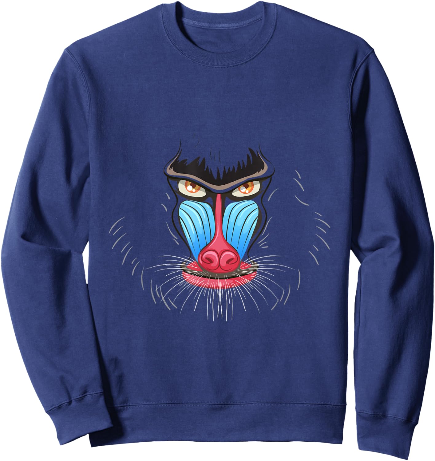 BABOON Face Costume Shirt Animal Halloween Shirt Baboon Sweatshirt - Sweatshirt | Navy