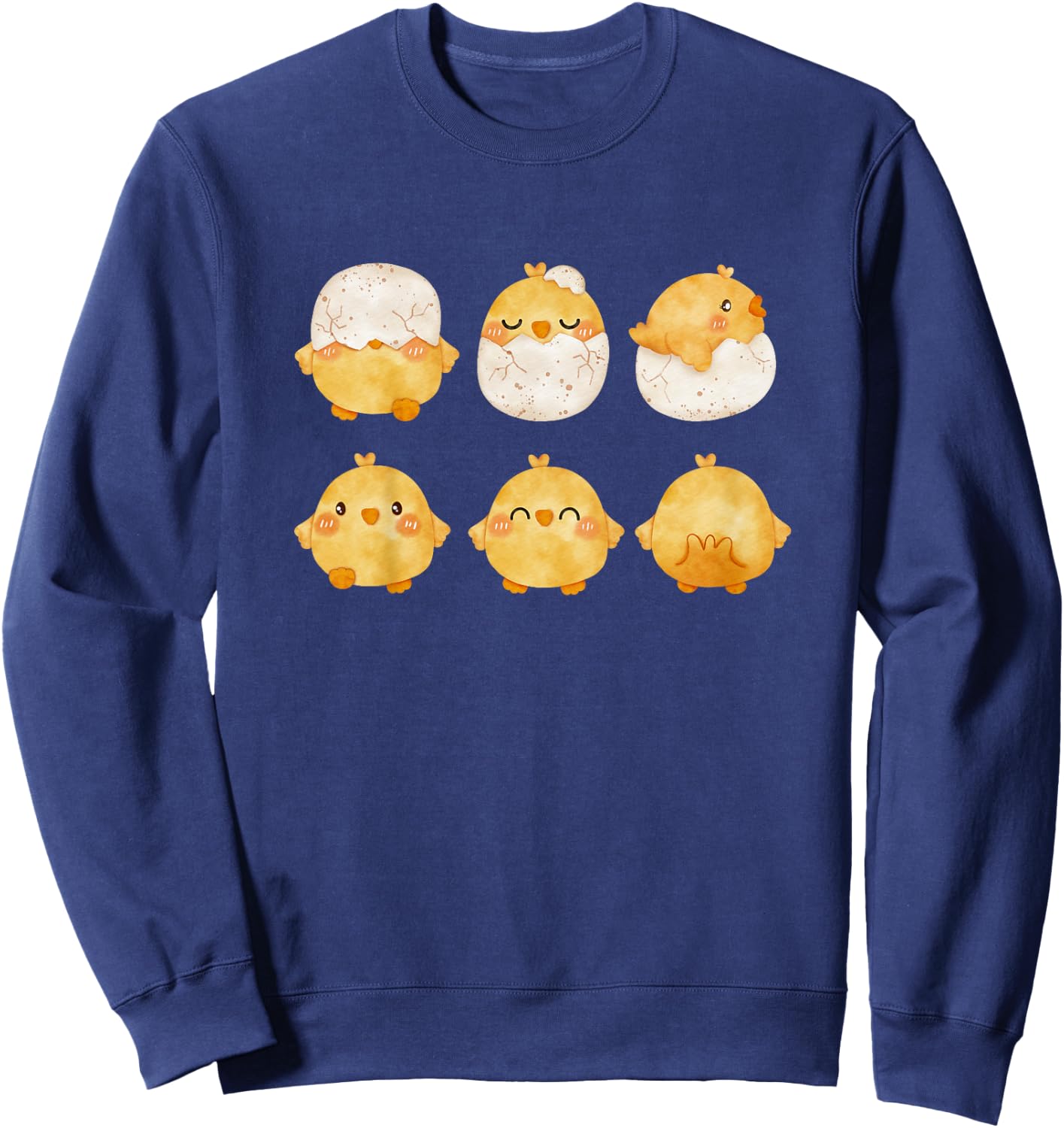 Baby Chicks Hatching from Eggs| Cute Little Chickens Drawing Sweatshirt - Sweatshirt | Navy