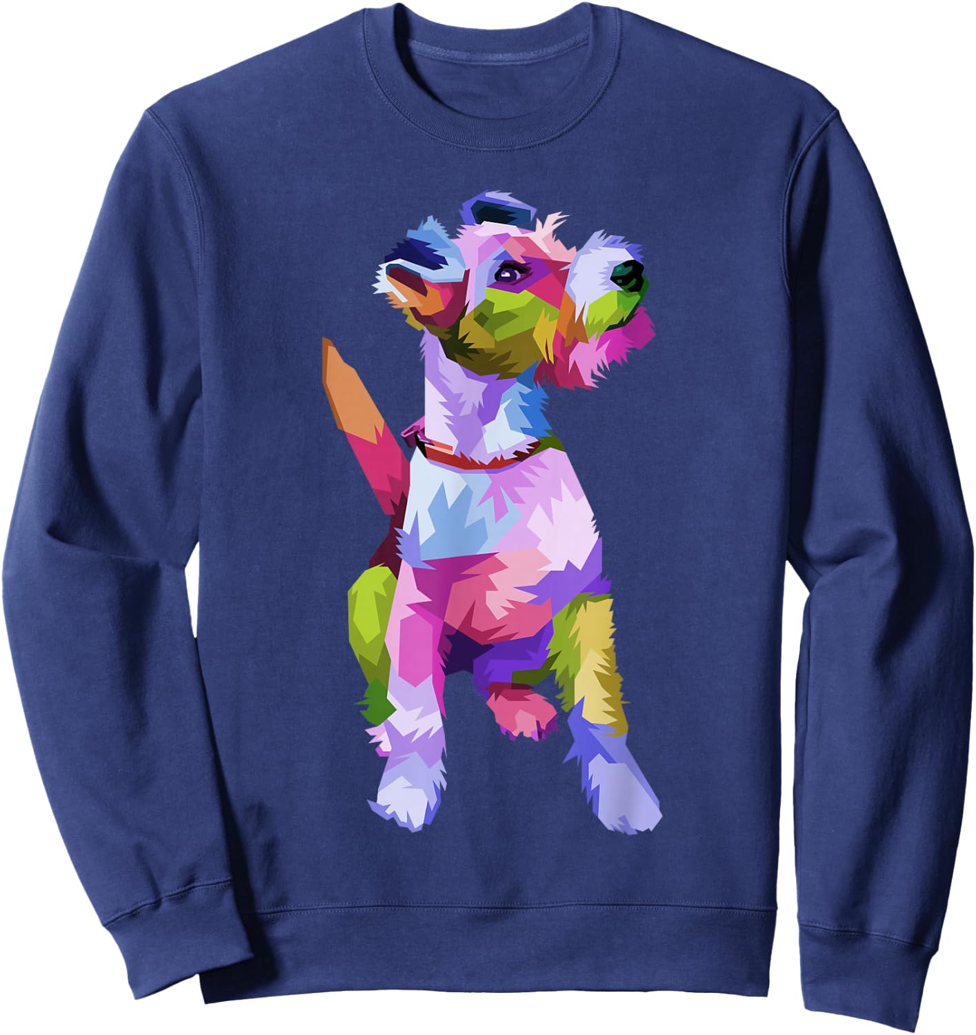 Fox Terrier colorful pop art portrait for dog owners Sweatshirt - Sweatshirt | Navy