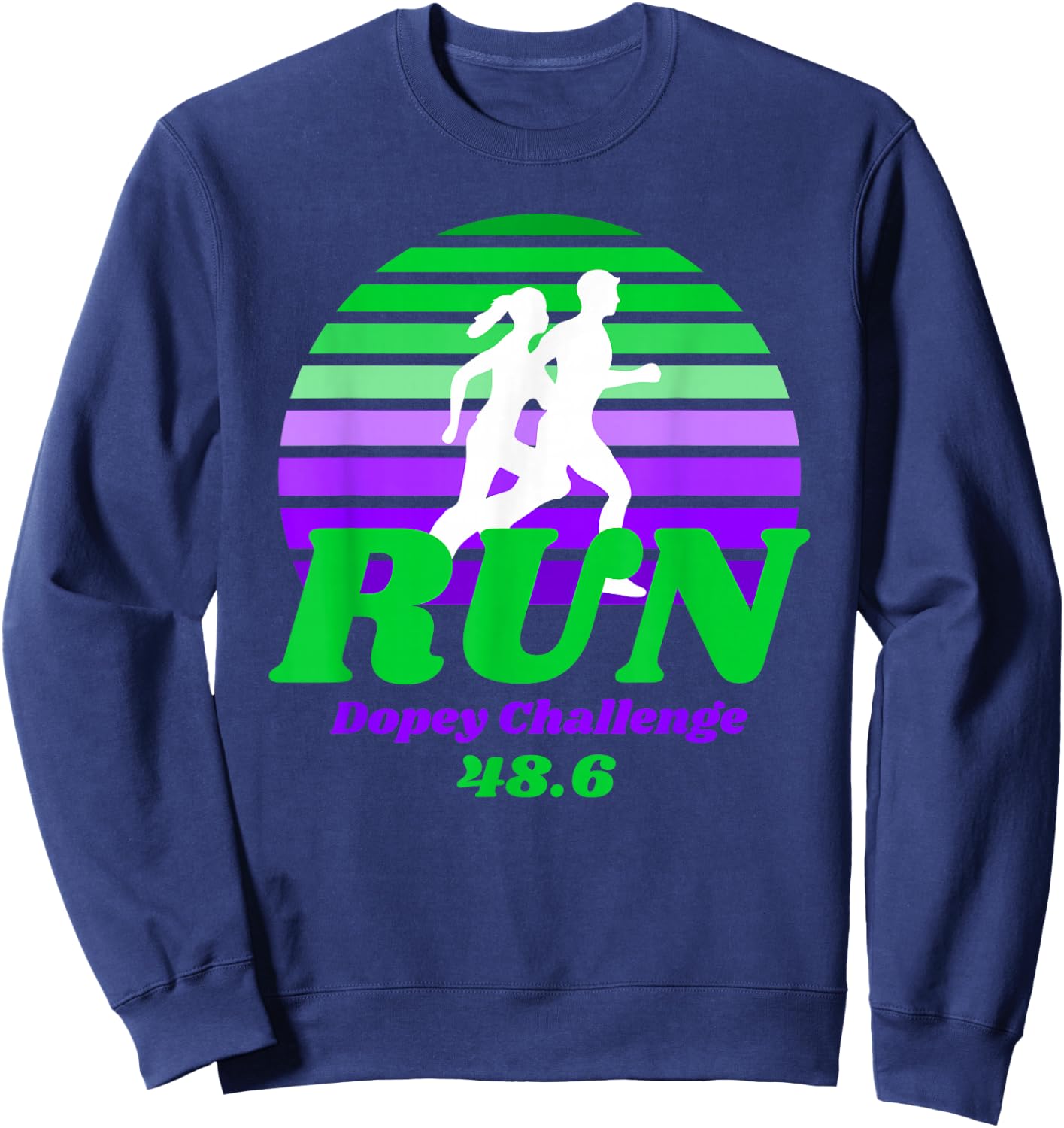 Run Dopey Challenge Sunset Marathon Runner Graphic Sweatshirt - Sweatshirt | Navy