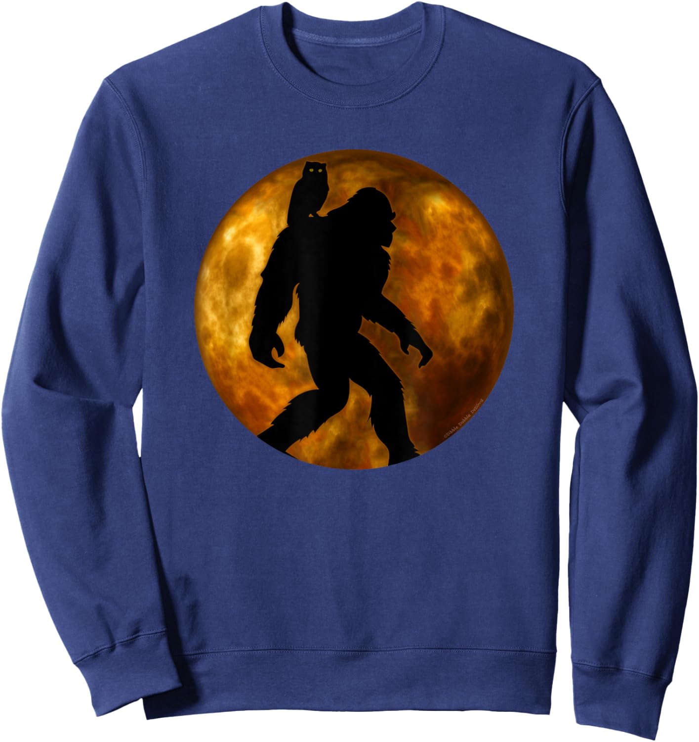 Cool Bigfoot Lovers Design with Full Moon - Bigfoot Sweatshirt - Sweatshirt | Navy