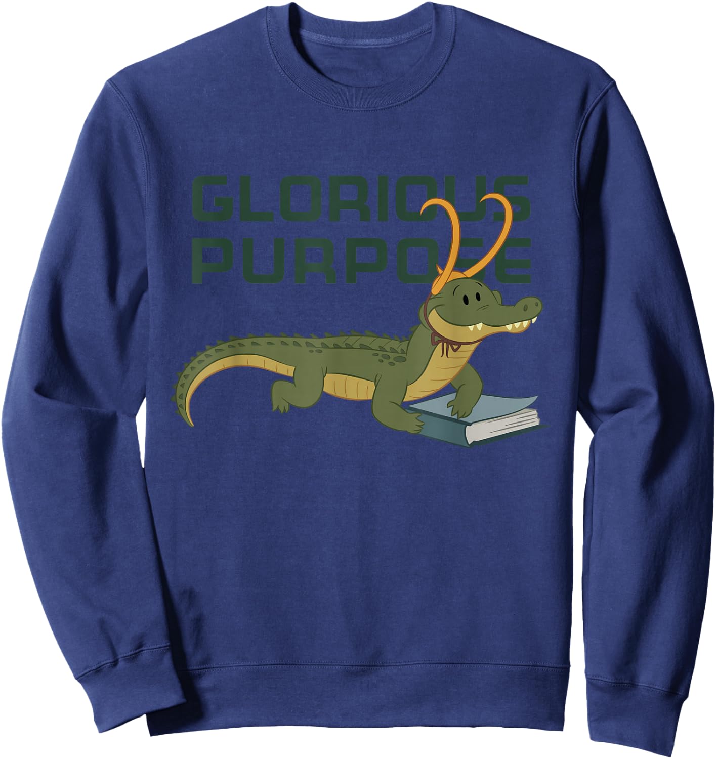 Marvel Loki Alligator Loki and Book Glorious Purpose Sweatshirt - Sweatshirt | Navy