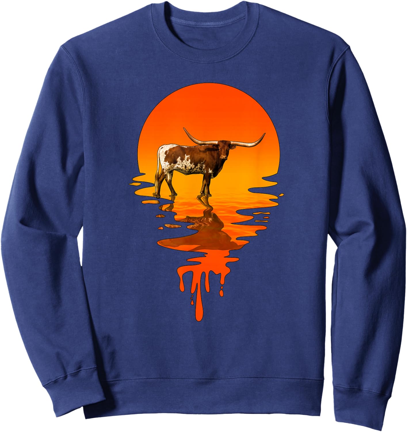 Vintage Retro Style Texas Longhorn Sweatshirt - Sweatshirt | Navy