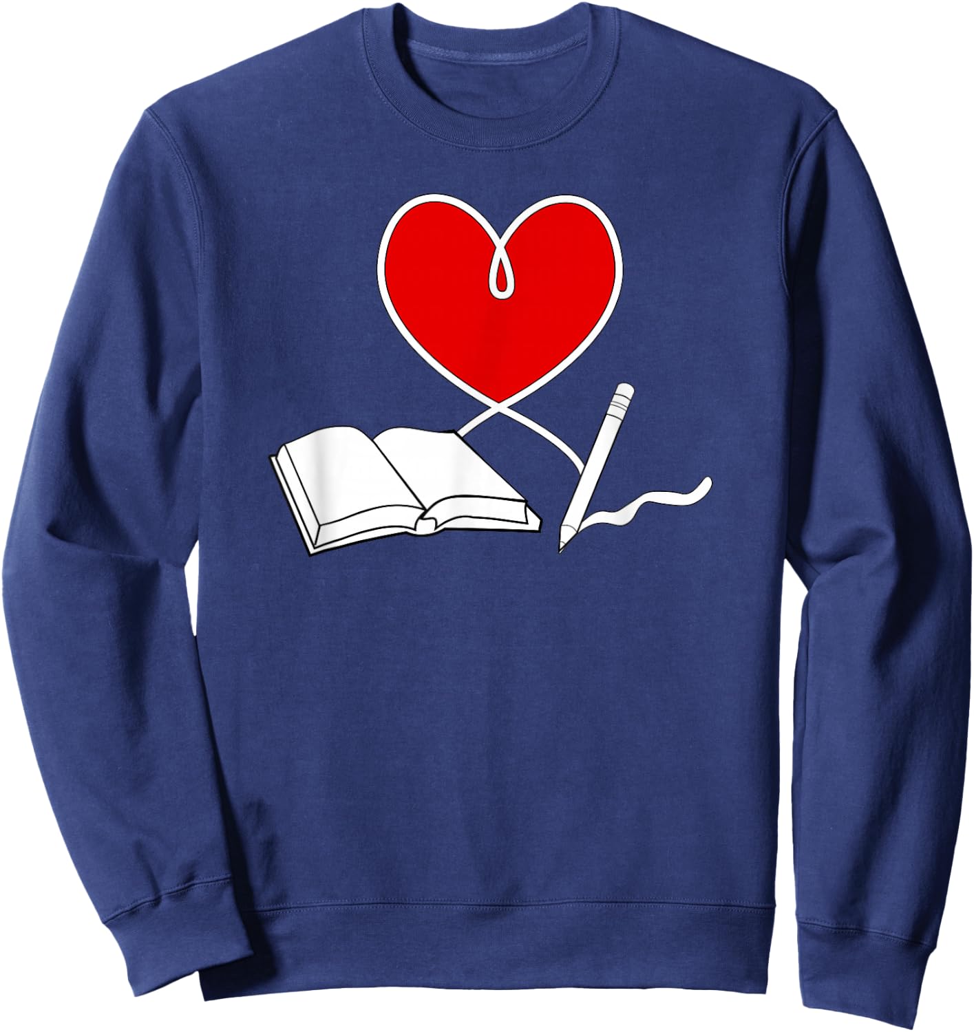 Valentines Day Author Writers Book Lover Writers and Authors Sweatshirt - Sweatshirt | Navy