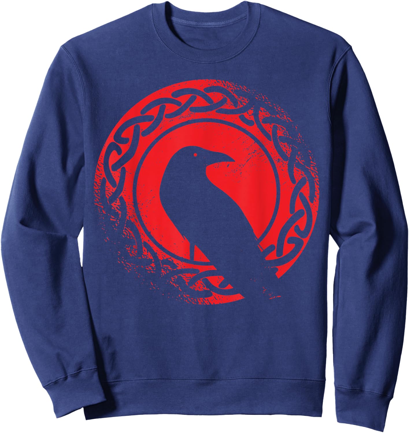 Beautiful Black Crow Raven Bird Watch. Birds Silhouette Sweatshirt - Sweatshirt | Navy