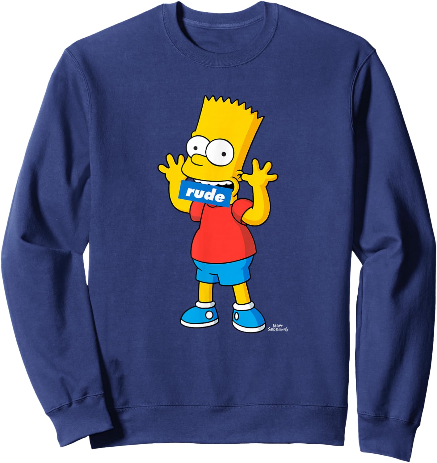 The Simpsons Bart Simpson Rude Mouth Sweatshirt - Sweatshirt | Navy