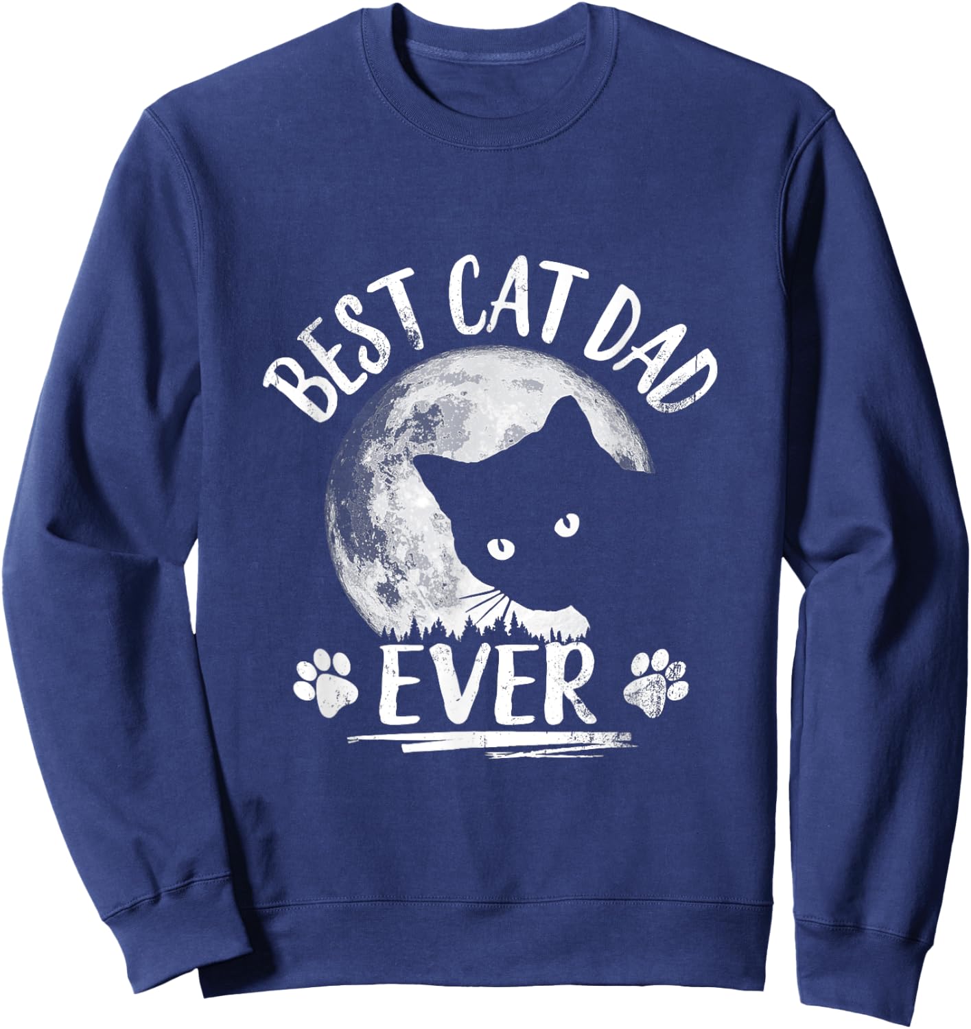 Black Cat Shirt: Best Cat Dad Ever Funny Cat Daddy Women Sweatshirt - Sweatshirt | Navy