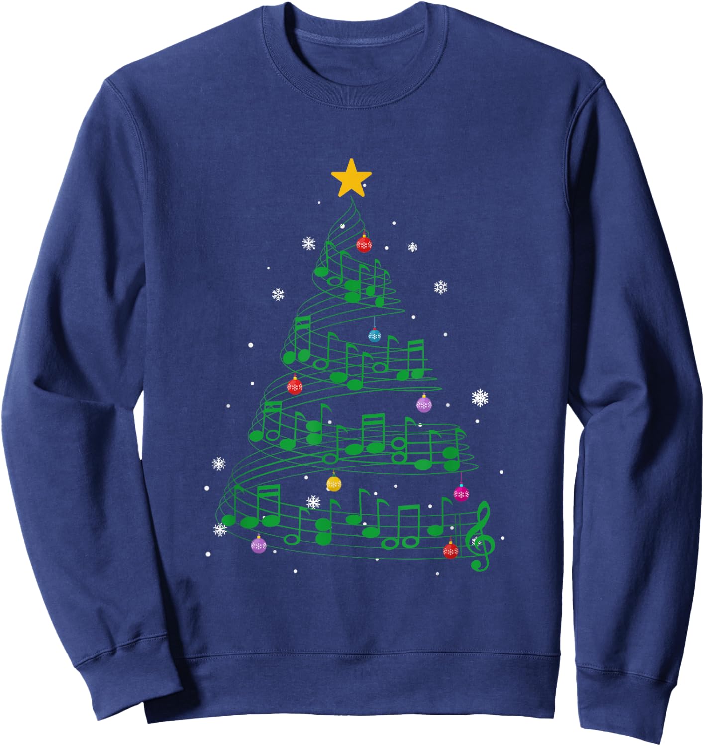 Music Note Tree Christmas Tree Gift Sweatshirt - Sweatshirt | Navy