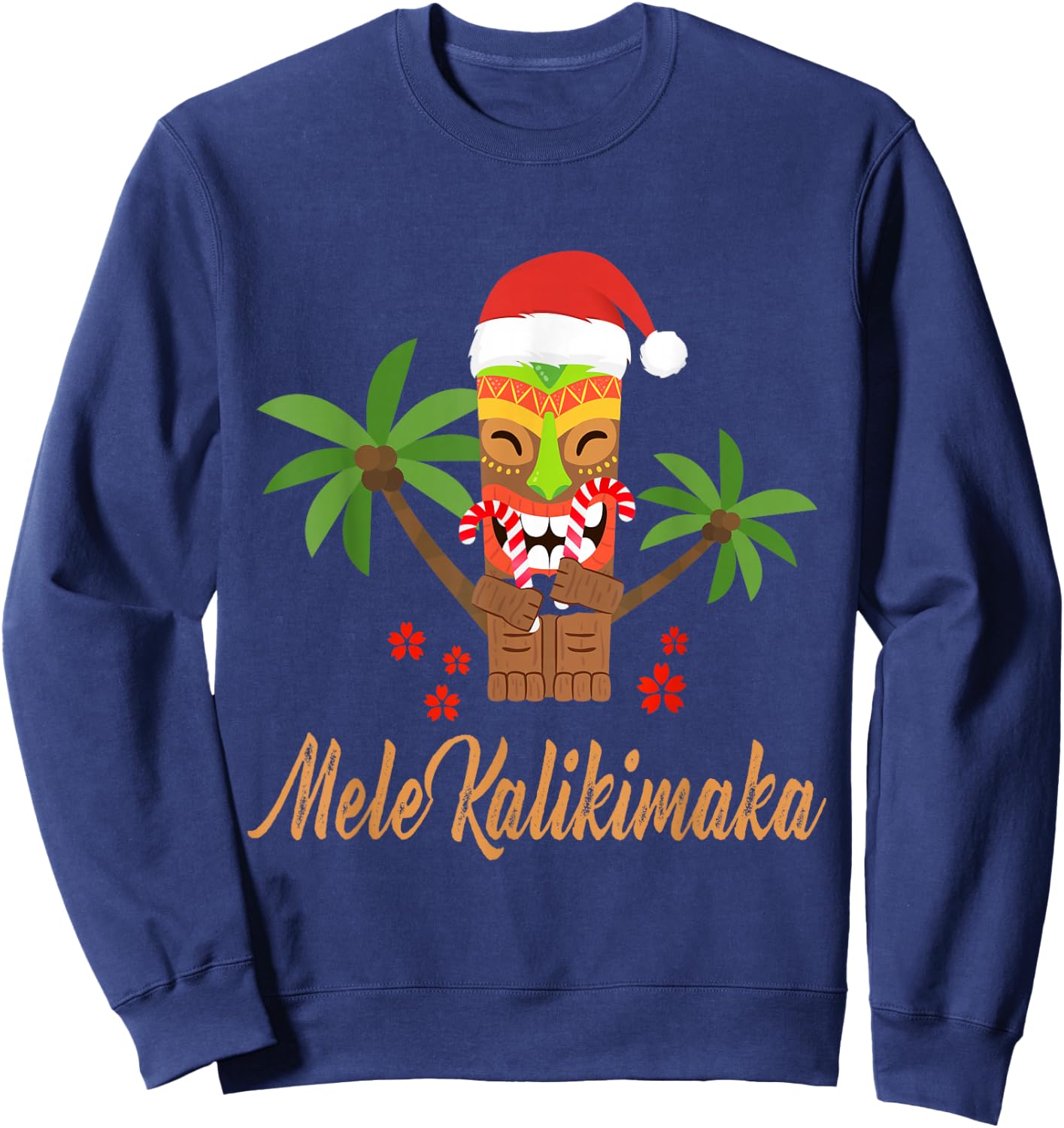 Mele Kalikimaka Merry Christmas Hawaiian Xmas Gifts Sweatshirt - Sweatshirt | Navy
