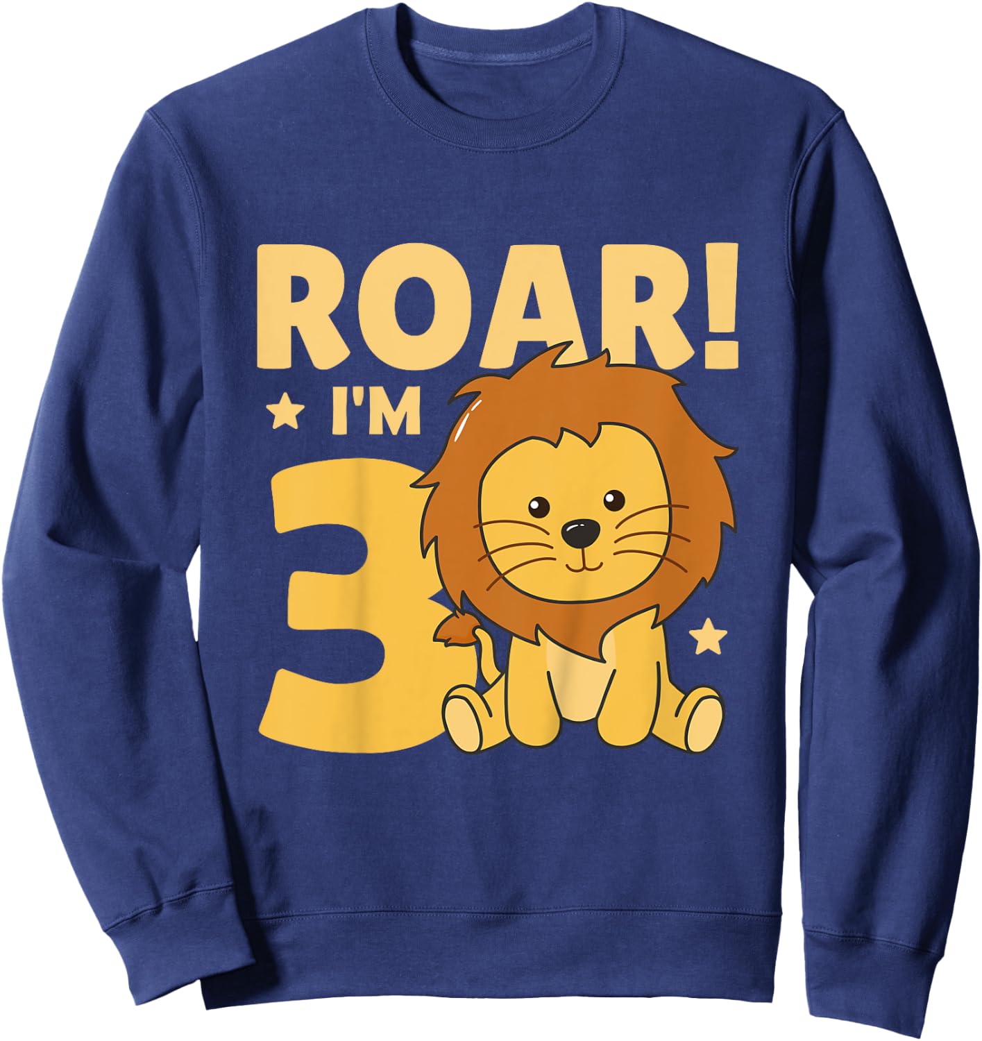 Kids 3rd Birthday Lion 3 Years Old Cub Lion Sweatshirt - Sweatshirt | Navy