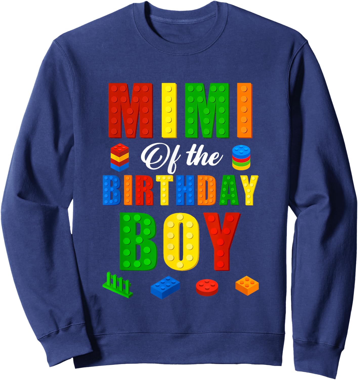 Mimi Birthday Boy Master Builder Building Bricks Blocks Sweatshirt - Sweatshirt | Navy