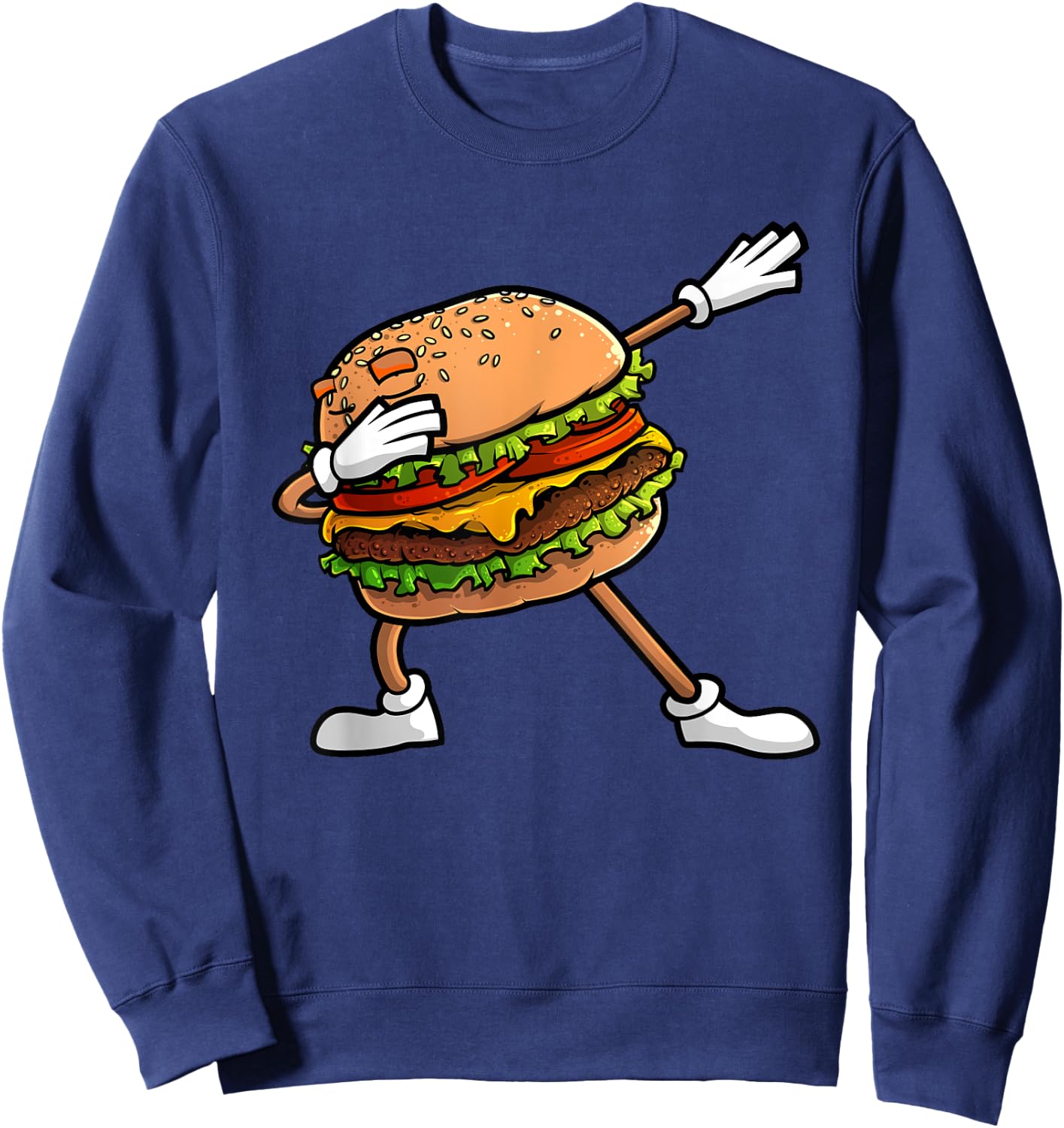 Funny Hamburger Art Kids Men Women Cheeseburger Lover Sweatshirt - Sweatshirt | Navy