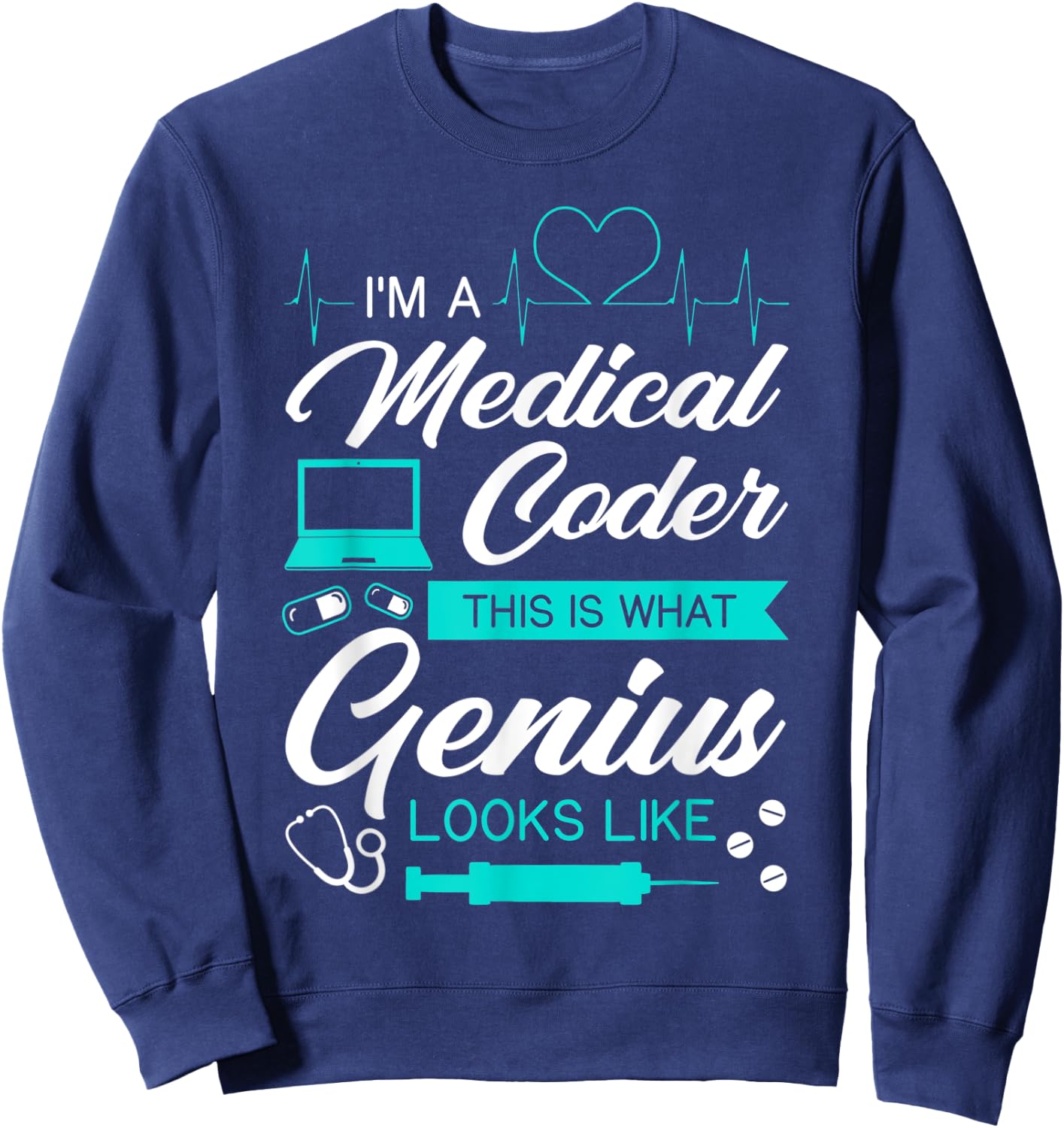 Medical Coder Certified Coding Specialist Nosologist Job Sweatshirt - Sweatshirt | Navy