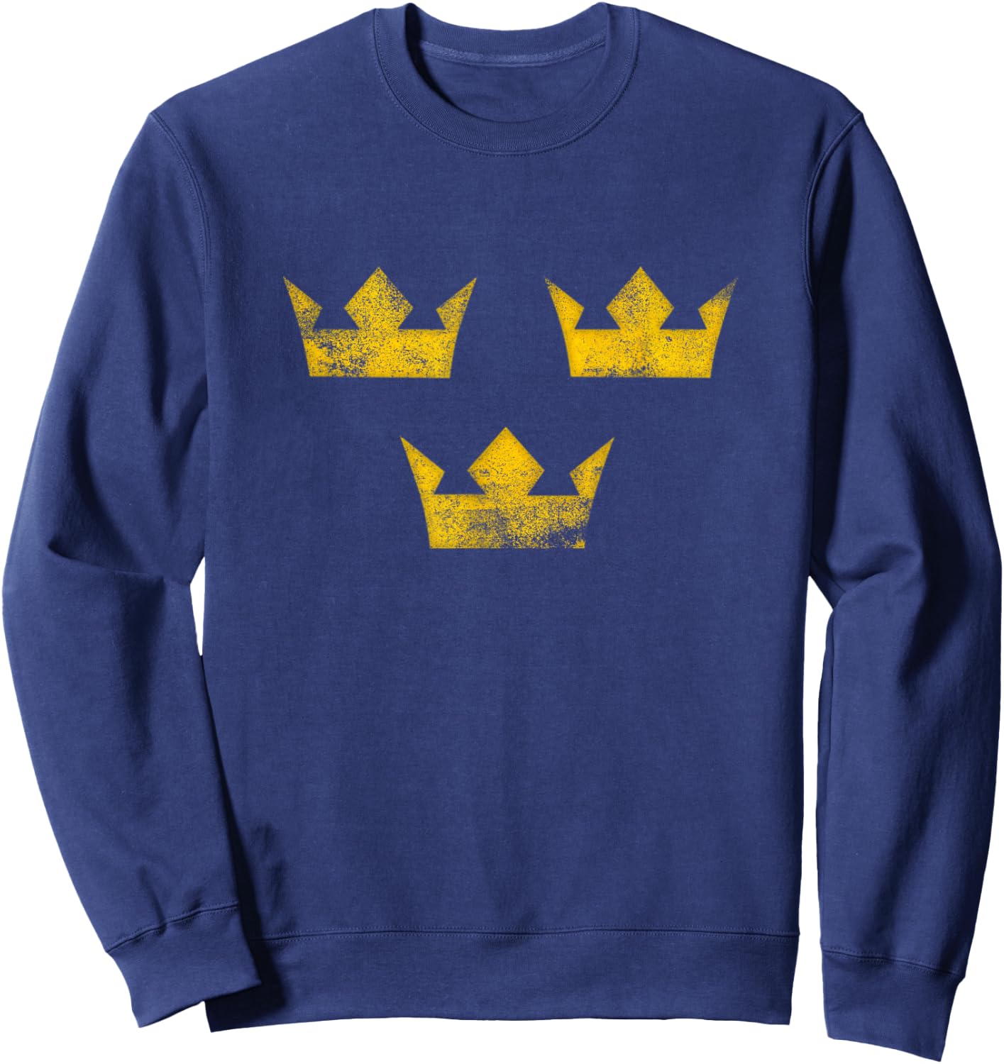 Sweden Sverige Hockey Distressed Vintage Sweatshirt - Sweatshirt | Navy